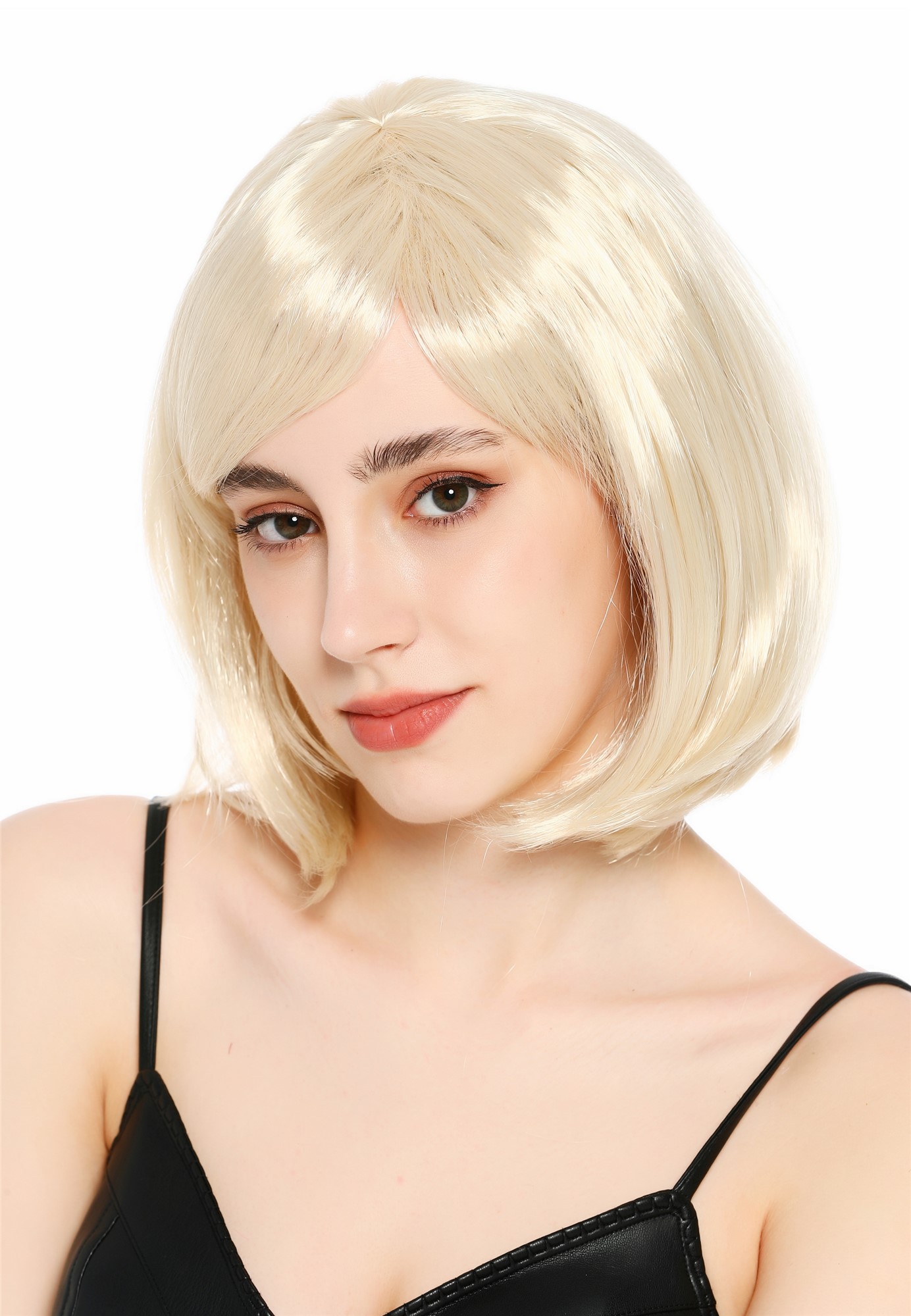 glatte Party-Perücke Hellblond 35 cm lange Perücke für Damen