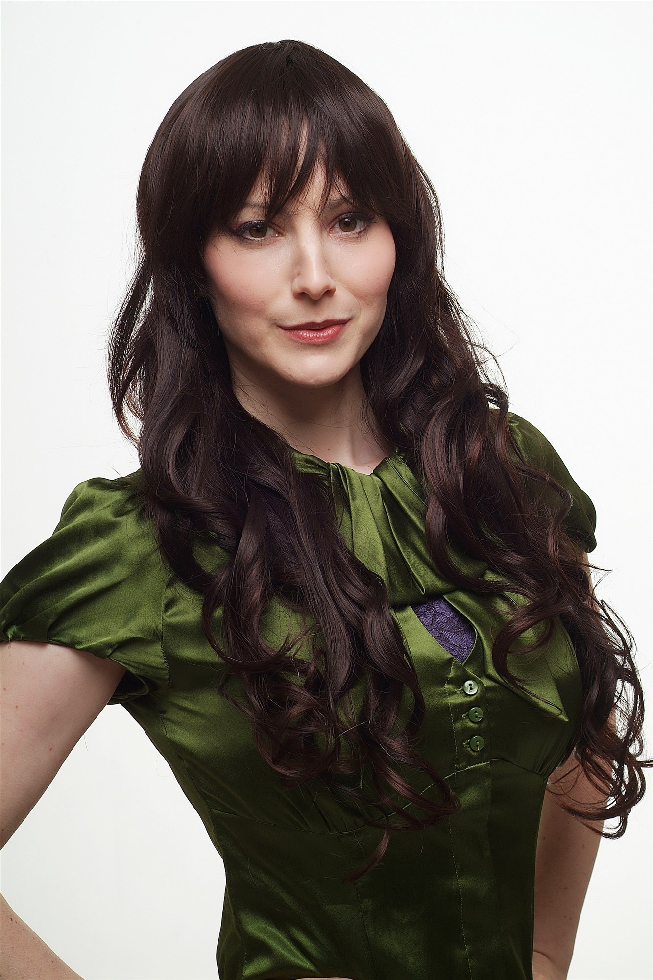 hochwertige Qualitätsperücken, Perücke Scheitel Locken Braun gesträhnt lang 3432-2T33, Ansicht 6, WIG ME UP: Ihr Perücken Online Shop lockige Tressen-Perücke mit Kopfhaut-Imitat Schwarzbraun-Mahagonibraun lange Haare für Damen