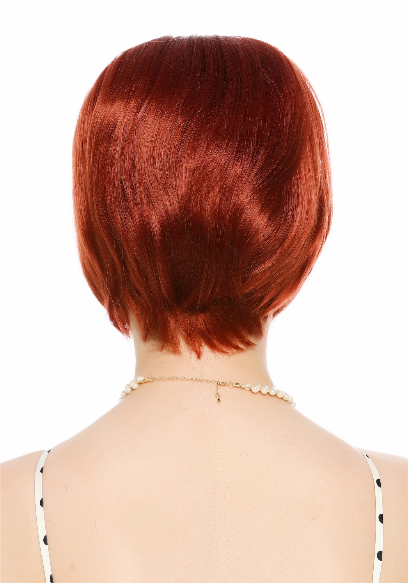 Perücke Damen Retro Vintage 50er 60er Beehive Turmfrisur hochtoupiert kurz Pony Rot Rostrot VK-71-130