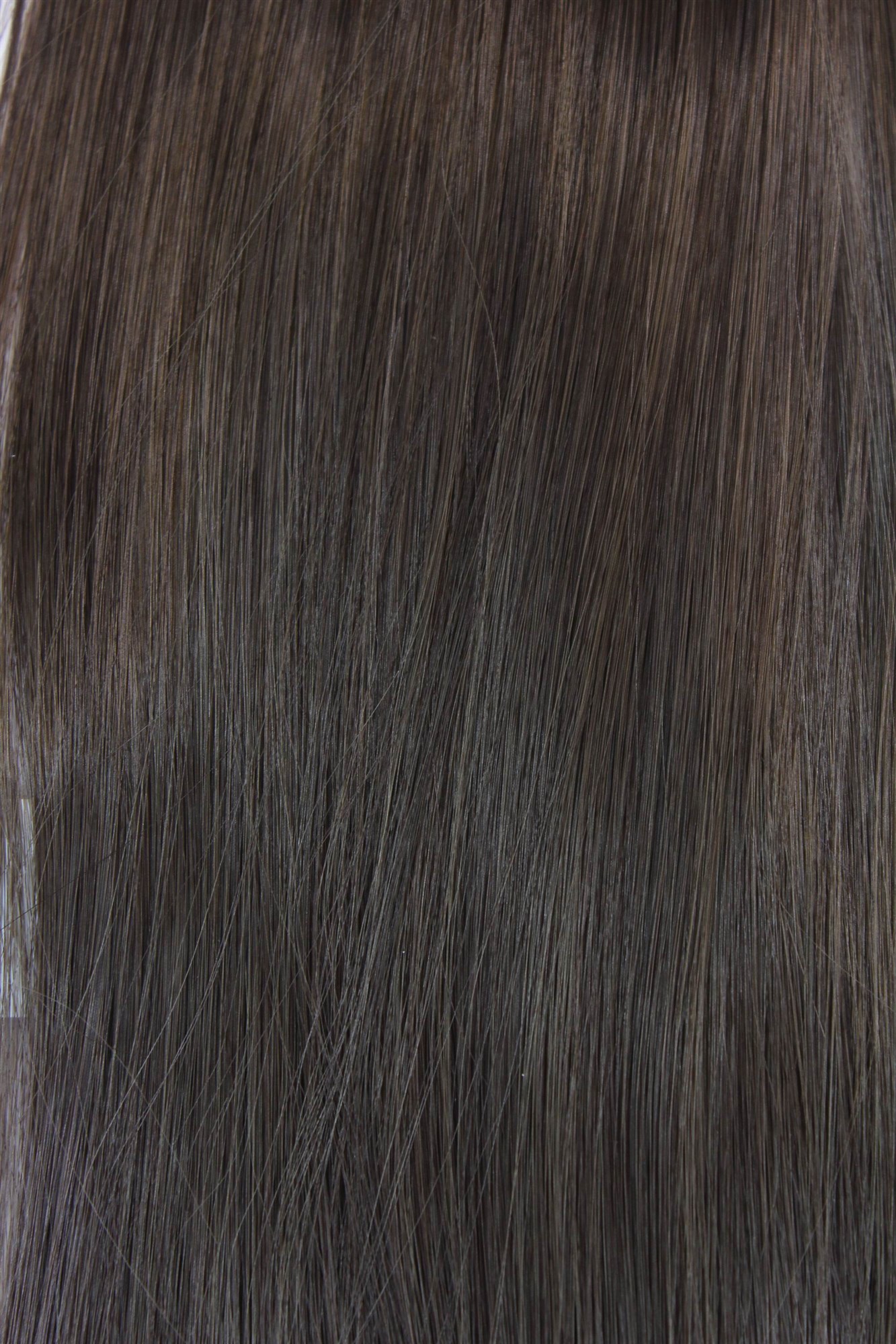 Extensions, brunette, straight, shoulder-length