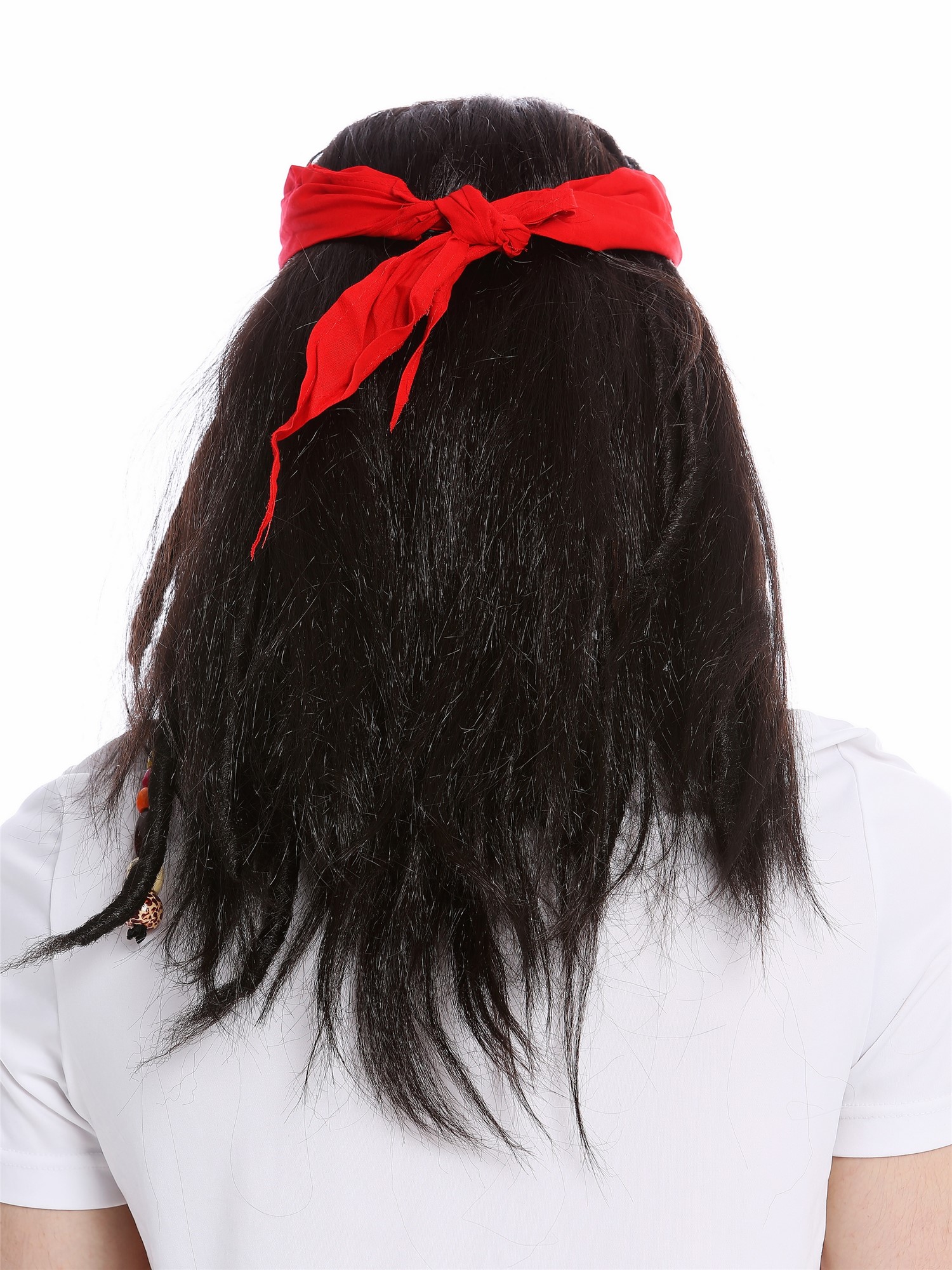 günstige Party Perücke, Perücke Pirat Kopftuch Dreadlocks Dunkelbraun 91531-ZA1, Ansicht 4, WIG ME UP: Ihr Perücken Online Shop glatte Party Perücke Schwarz,Dreads lange Haare Unisex