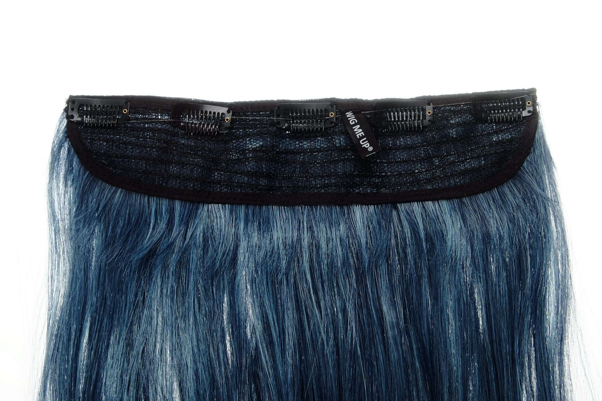 Haarteil Extension breit 5 Clips wellig Dunkelblau-Hellblau-Mix YZF-3180-T4027TTF2513, Ansicht 3, WIG ME UP: Ihr Perücken Online Shop wellige Halbperücke Dunkelblau-Hellblau-Mix 50 cm lang