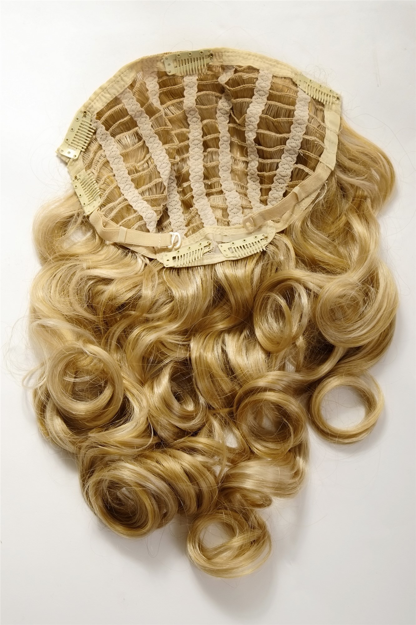 wellige Halbperücke Goldblond-Hellblond-Mix 50 cm lang