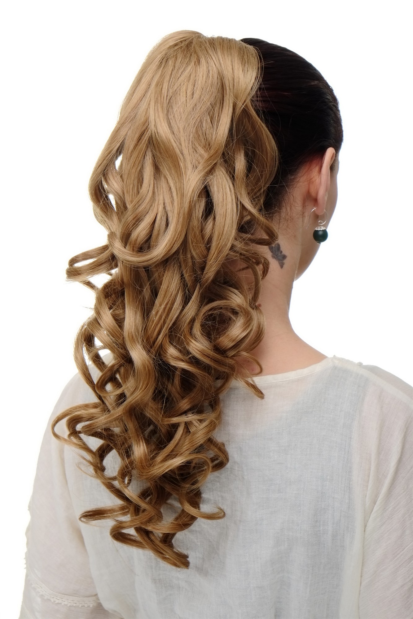 SA09-26C Hairpiece PONYTAIL extension VERY long BEAUTIFUL wavy slightly curly curls dark blond 20", view 2, WIG ME UP: Your Perücken Online Shop Ponytails, golden blonde-copper blonde mix, curled, long