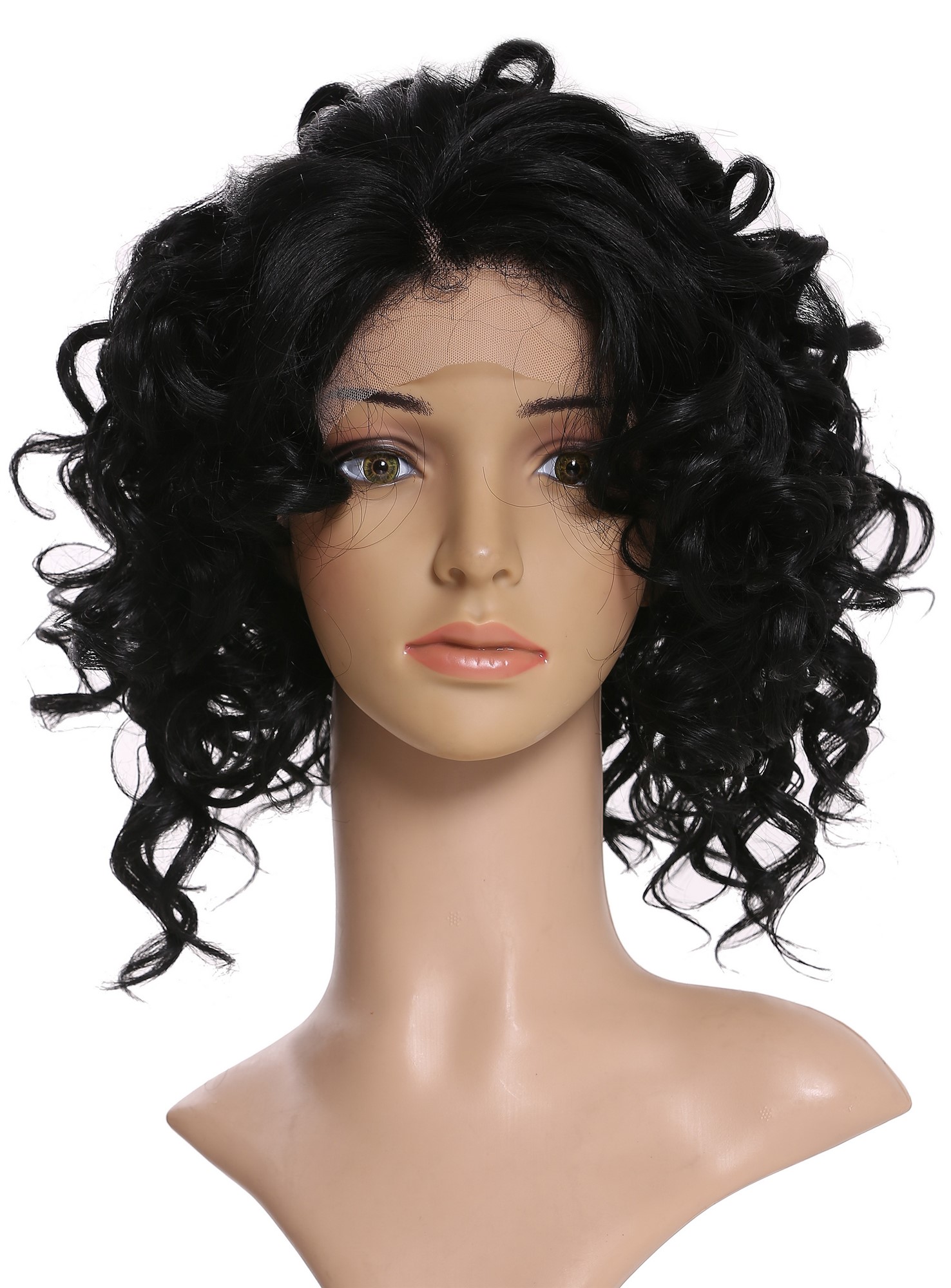 Quality Wigs, Unisex, Black, curled, short