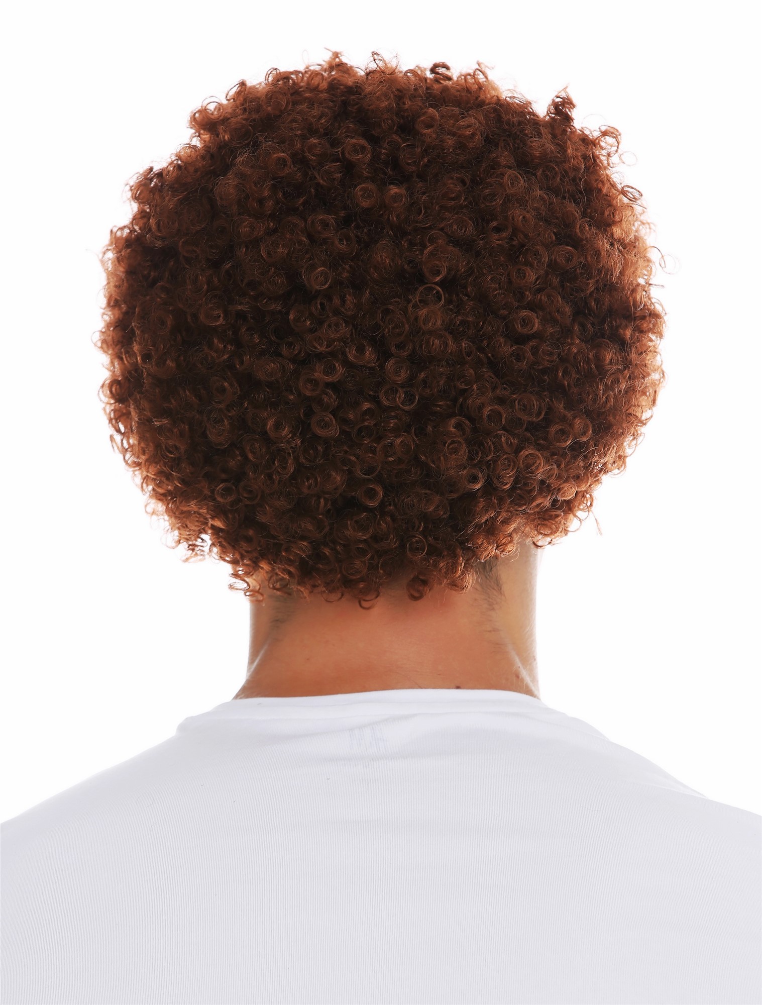Wig carnival men women short afro frizzy curly brown reddish brown MMAM-9M, view 4, WIG ME UP: Your Perücken Online Shop Party Wig, Unisex, reddish brown, curled, short