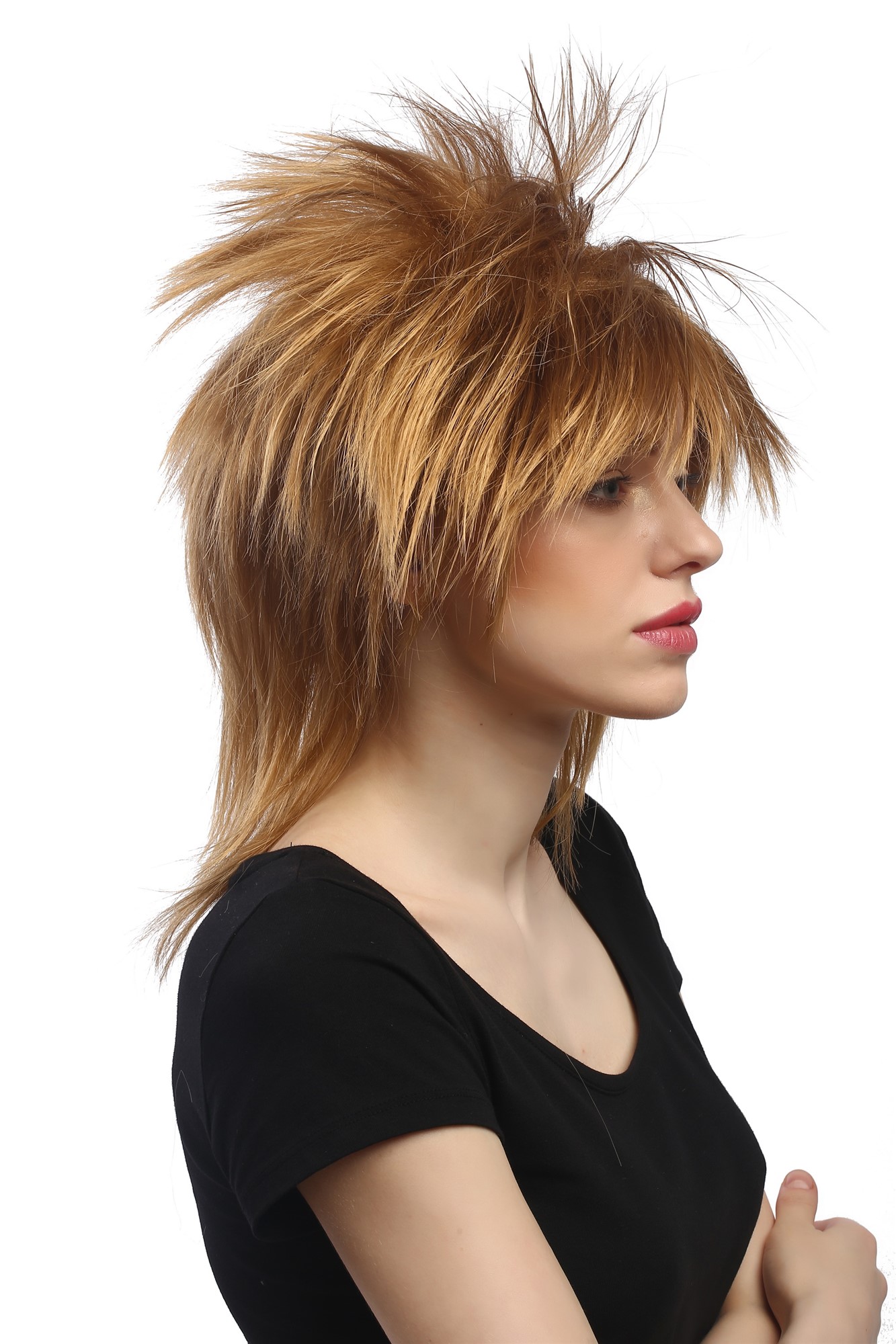 günstige Party Perücke, Perücke Wild Blond 80er Punk Wave DH1190-K27, Vorderansicht, WIG ME UP: Ihr Perücken Online Shop wellige Party Perücke Blond schulterlange Haare für Damen