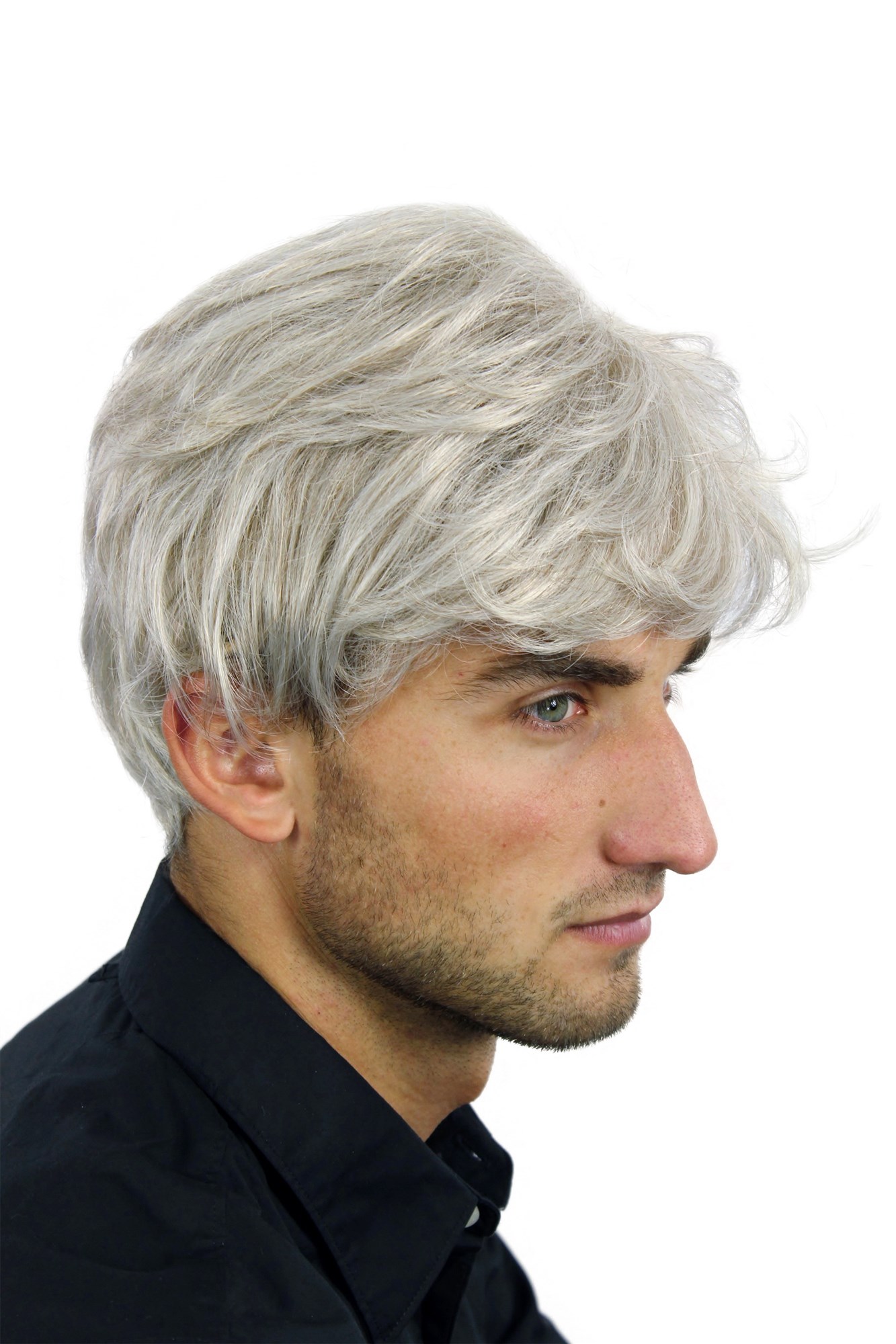 WL-2106-51 Men Gents Lady Women  Wig short very dense & full silvery grey hair, view 3, WIG ME UP: Your Perücken Online Shop Quality Wigs, Men, Grey, straight, short