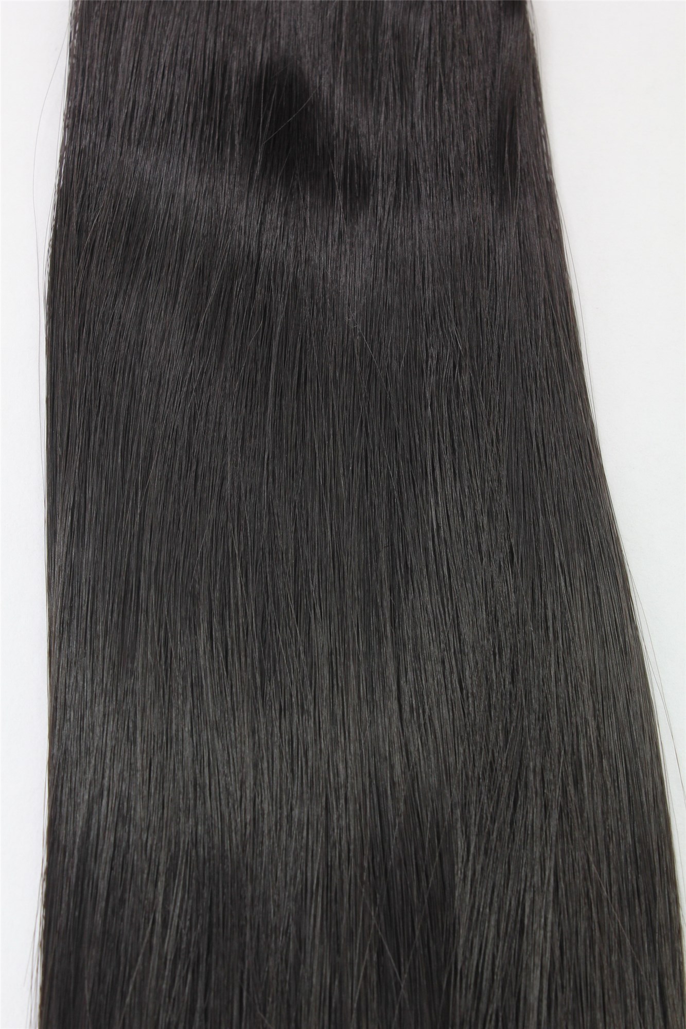 Extensions, dark brown, straight, shoulder-length