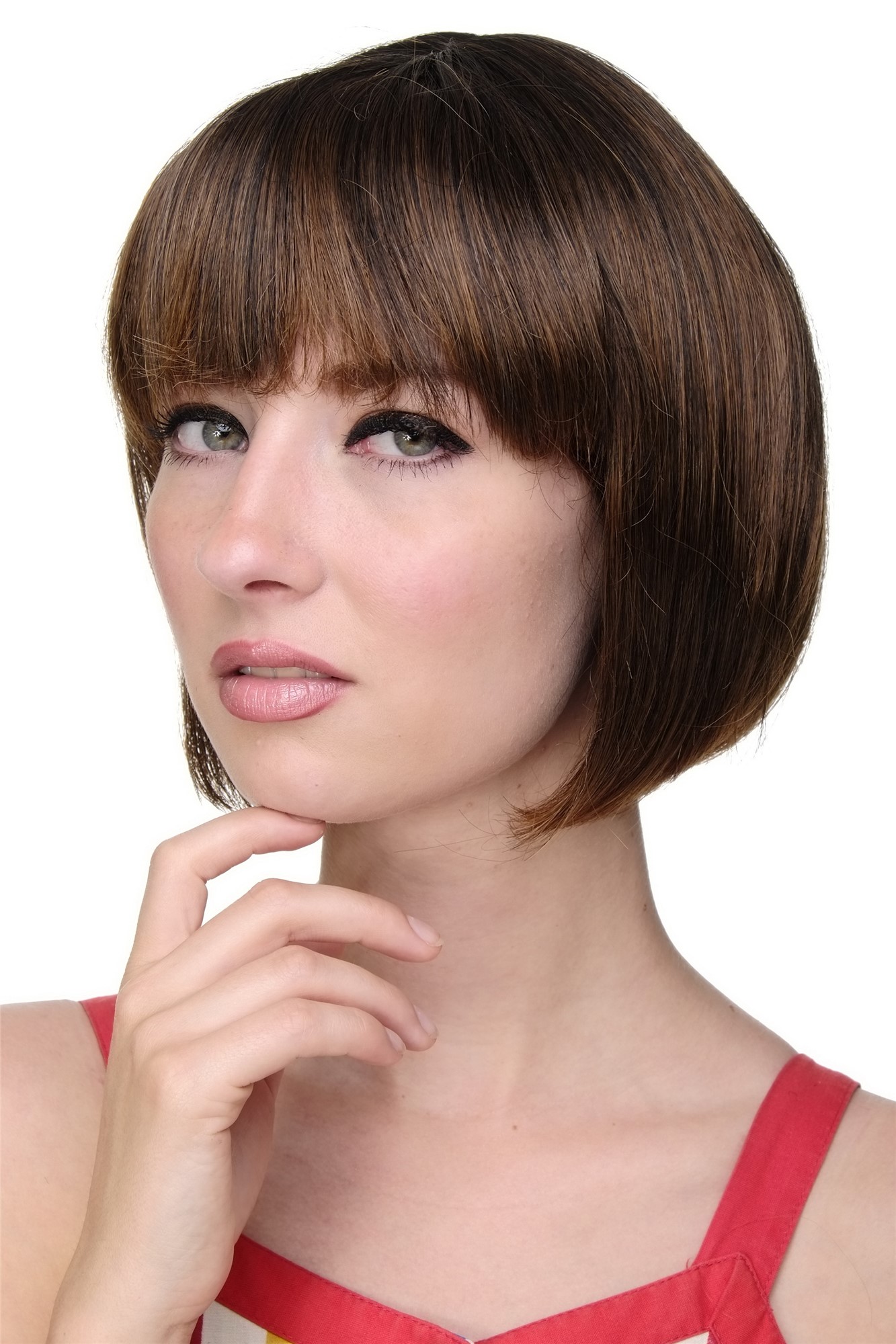 Lady  Wig short Page Bob fringe bangs dark brown with copper brown ends chestnut 703-2T30, view 3, WIG ME UP: Your Perücken Online Shop Quality Wigs, Ladies, black-copper brown, straight, short