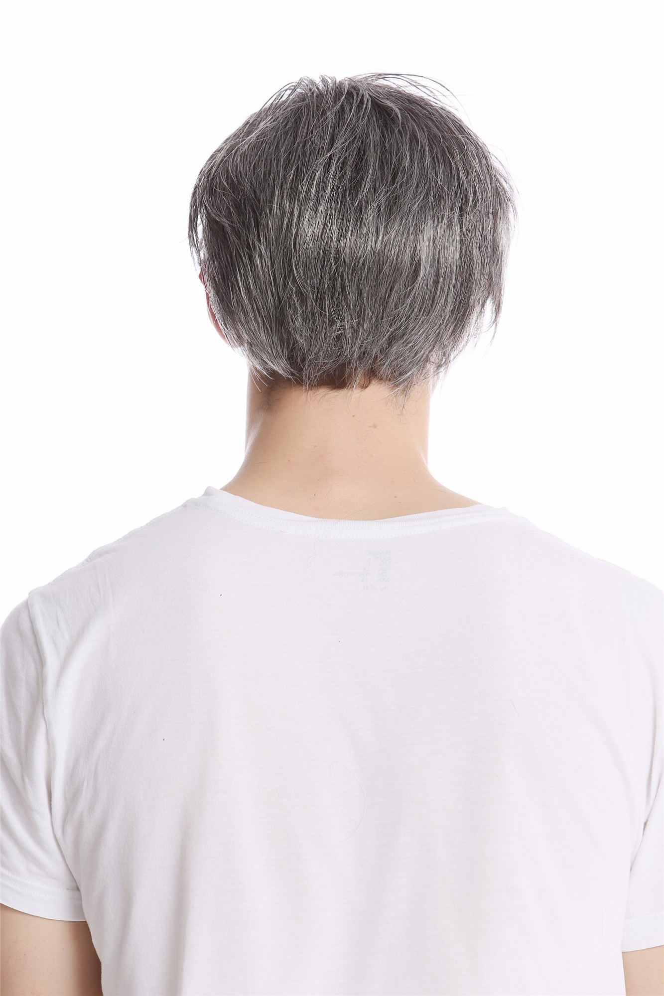Men Gents Wig short casual to wild backcombed teased up youthful modern look dark grey gray, view 3, WIG ME UP: Your Perücken Online Shop Quality Wigs, Men, dark brown-gray mix, straight, short