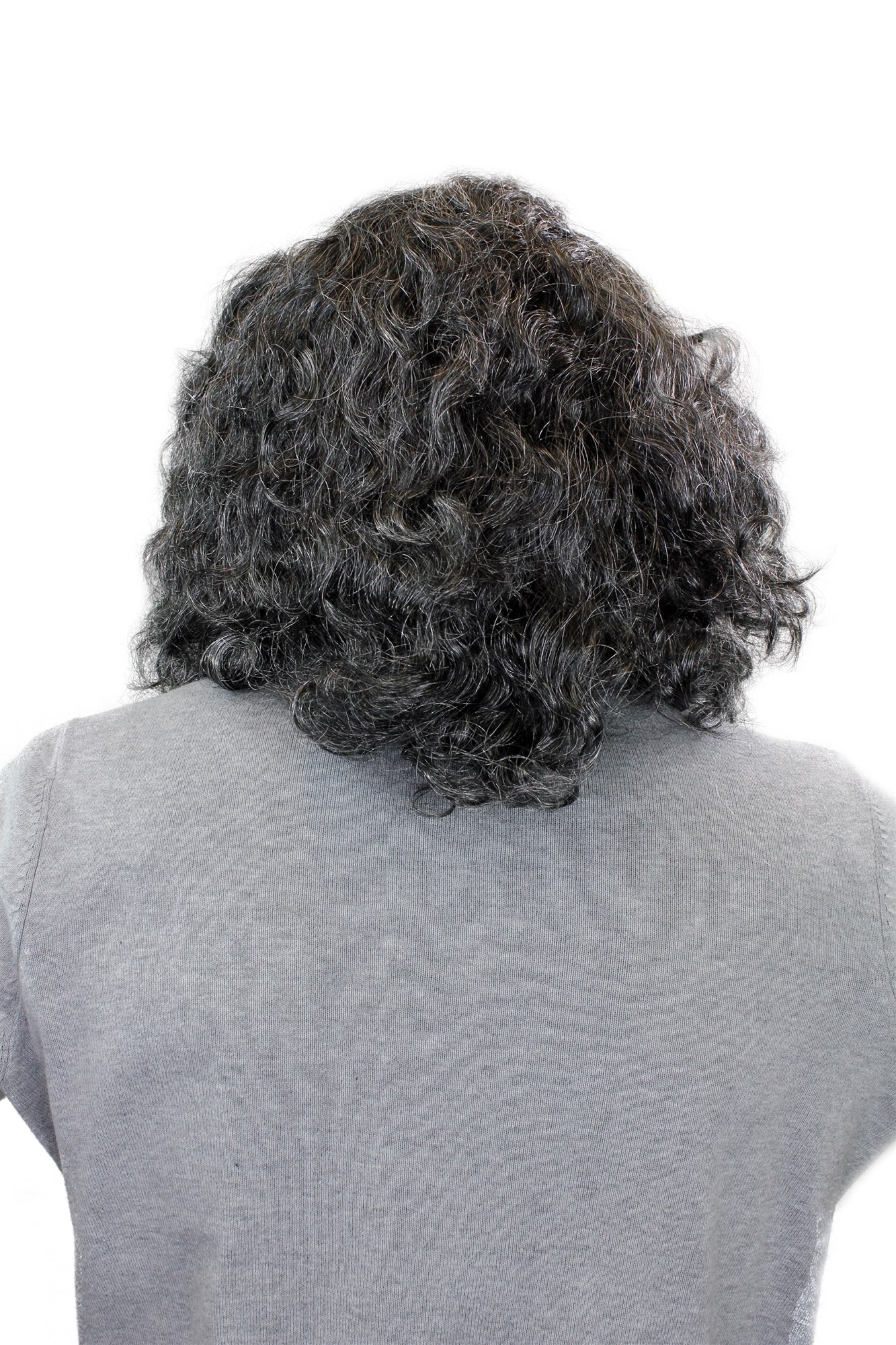 günstige Party Perücke, Perücke & Bart Urmensch Neandertaler Schwarz-Grau-Mix 6098, Ansicht 4, WIG ME UP: Ihr Perücken Online Shop wellige Party Perücke Grau schulterlange Haare Unisex