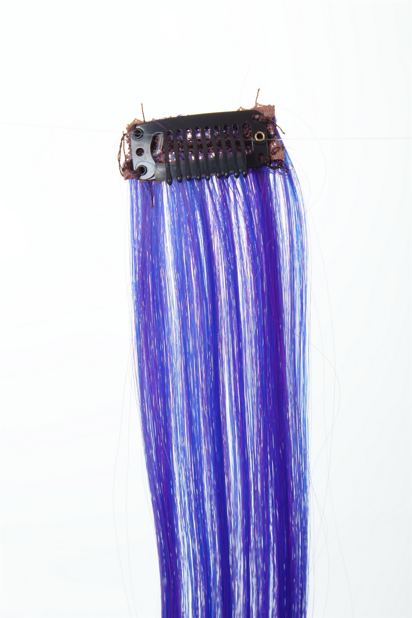 glatte Extensions Blauviolett-Neonblau-Mix 45 cm lang