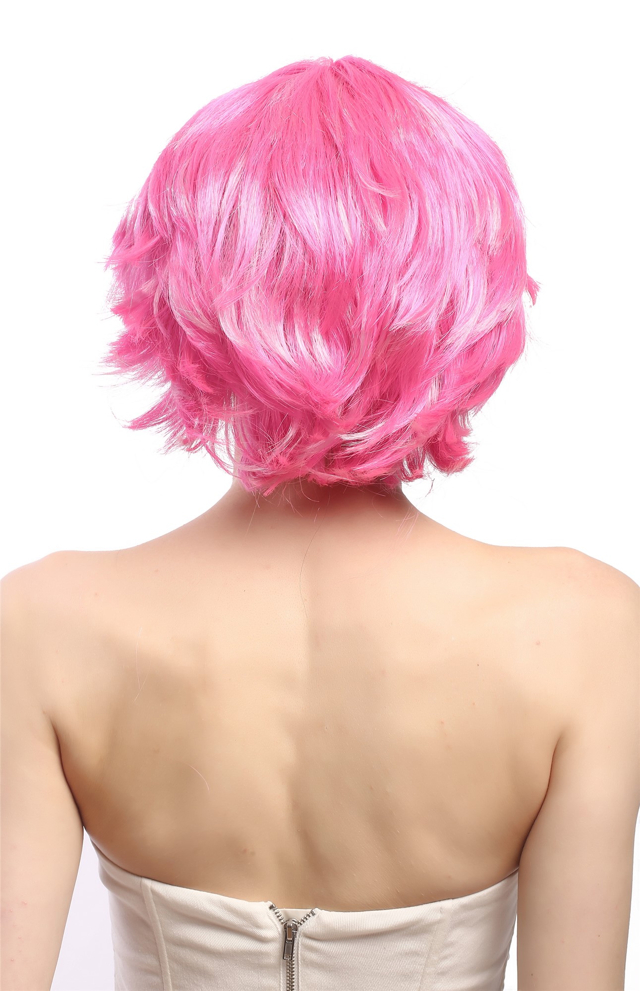 90862-ZAC5B-ZA28 Lady Party Wig Halloween short wild voluminous style two pink hues mixed, view 4, WIG ME UP: Your Perücken Online Shop Party Wig, Ladies, Pink, wavy, short