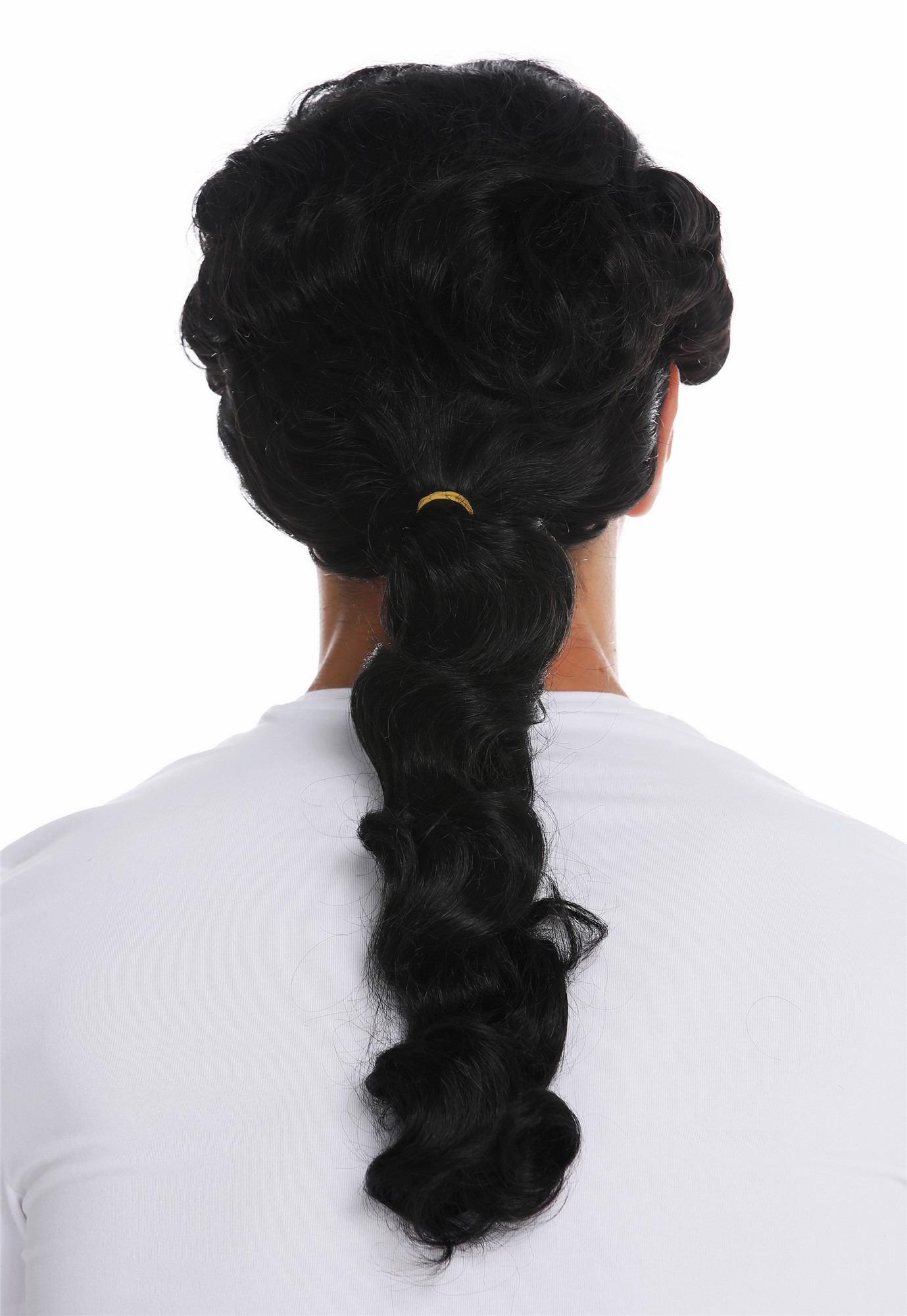 hochwertige Qualitätsperücken, Perücke Barock Edelmann Zopf Schwarz VK-31-1B, Ansicht 6, WIG ME UP: Ihr Perücken Online Shop wellige Tressen-Perücke Samtschwarz lange Haare für Herren