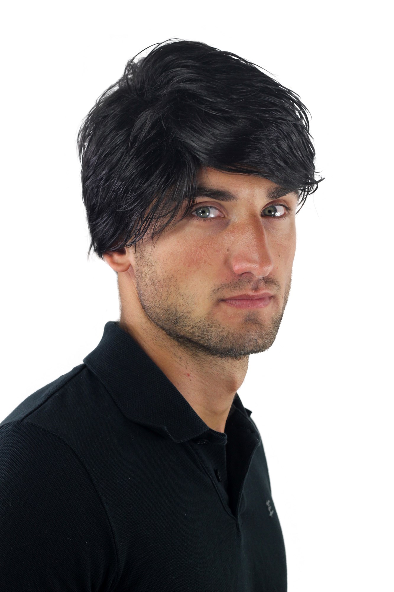 Quality Wigs, Men, black-brown, straight, short