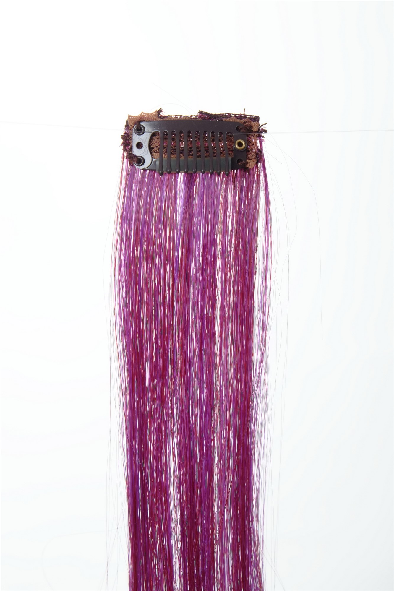 1 Clip-In Extension Strähne glatt 45 cm Ombre Lila YZF-P1S18P-T2315TT3533, Ansicht 3, WIG ME UP: Ihr Perücken Online Shop glatte Extensions Auberginerot-Neonviolett-Mix 45 cm lang
