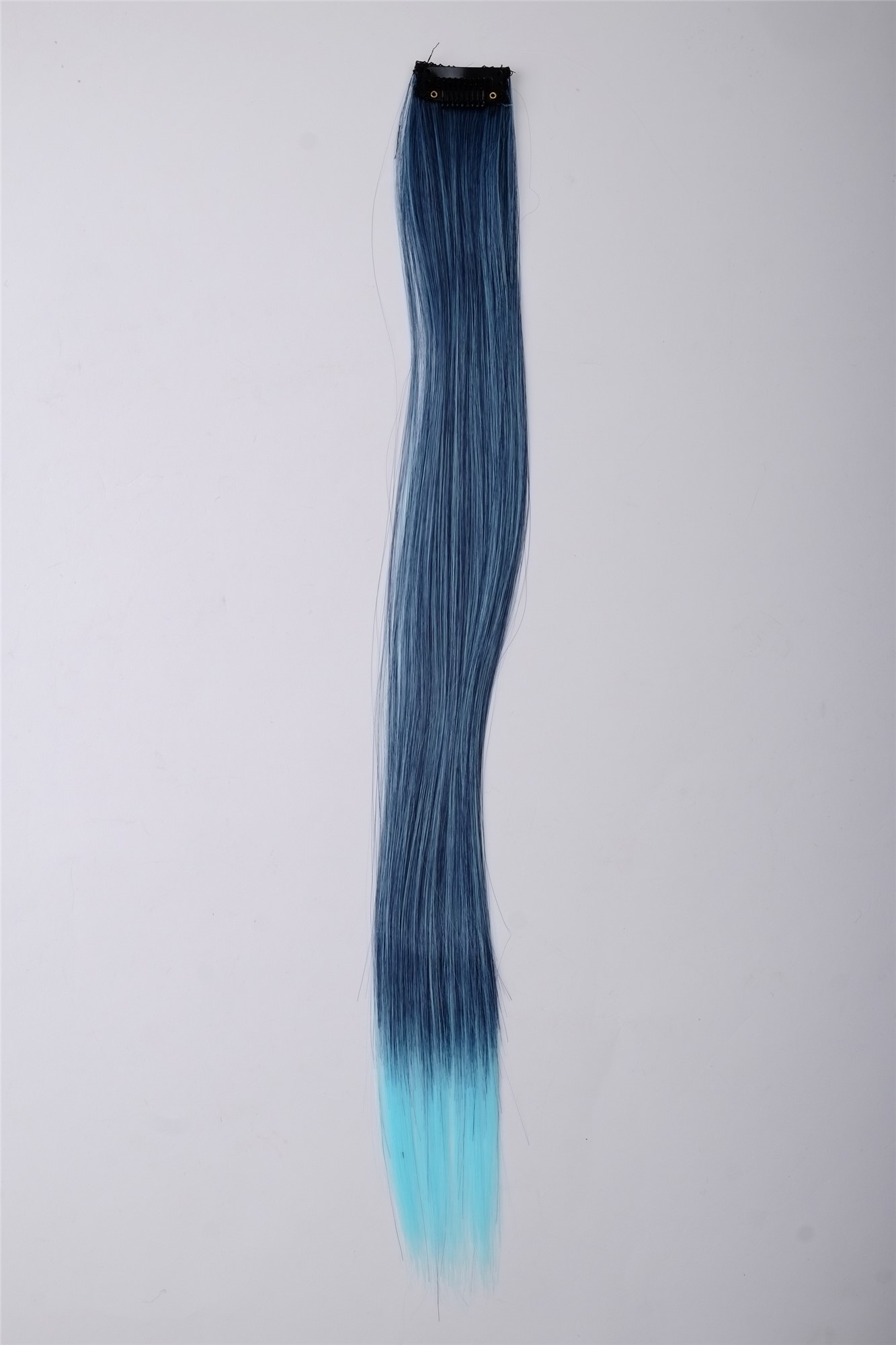 glatte Extensions Dunkelblau-Hellblau-Mix 45 cm lang