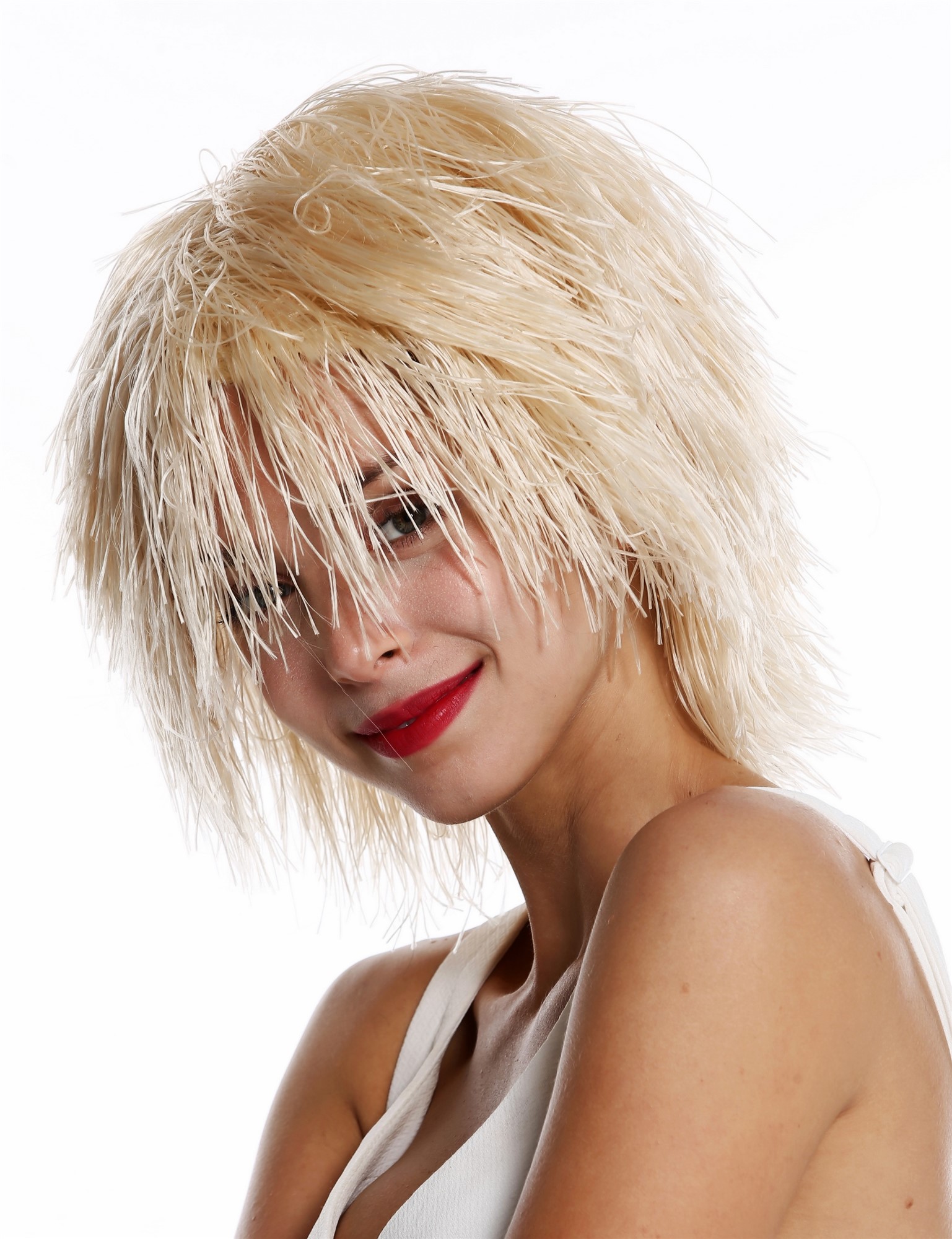 Party Carnival wig women men shaggy strawy voluminous goblin clown blonde MMSLW, view 2, WIG ME UP: Your Perücken Online Shop Party Wig, Unisex, light blonde, wavy, short