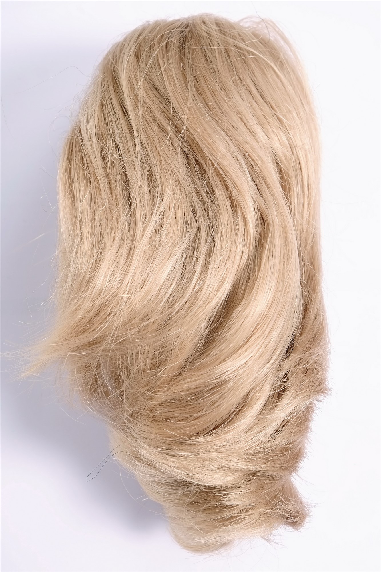 hochwertiges Haarteil Hellblond kurz wild Befestigung mit Butterfly-Klammer Modell: T6545, Ansicht 5, WIG ME UP: Ihr Perücken Online Shop glattes Zopf-Haarteil Goldblond 20 cm lang