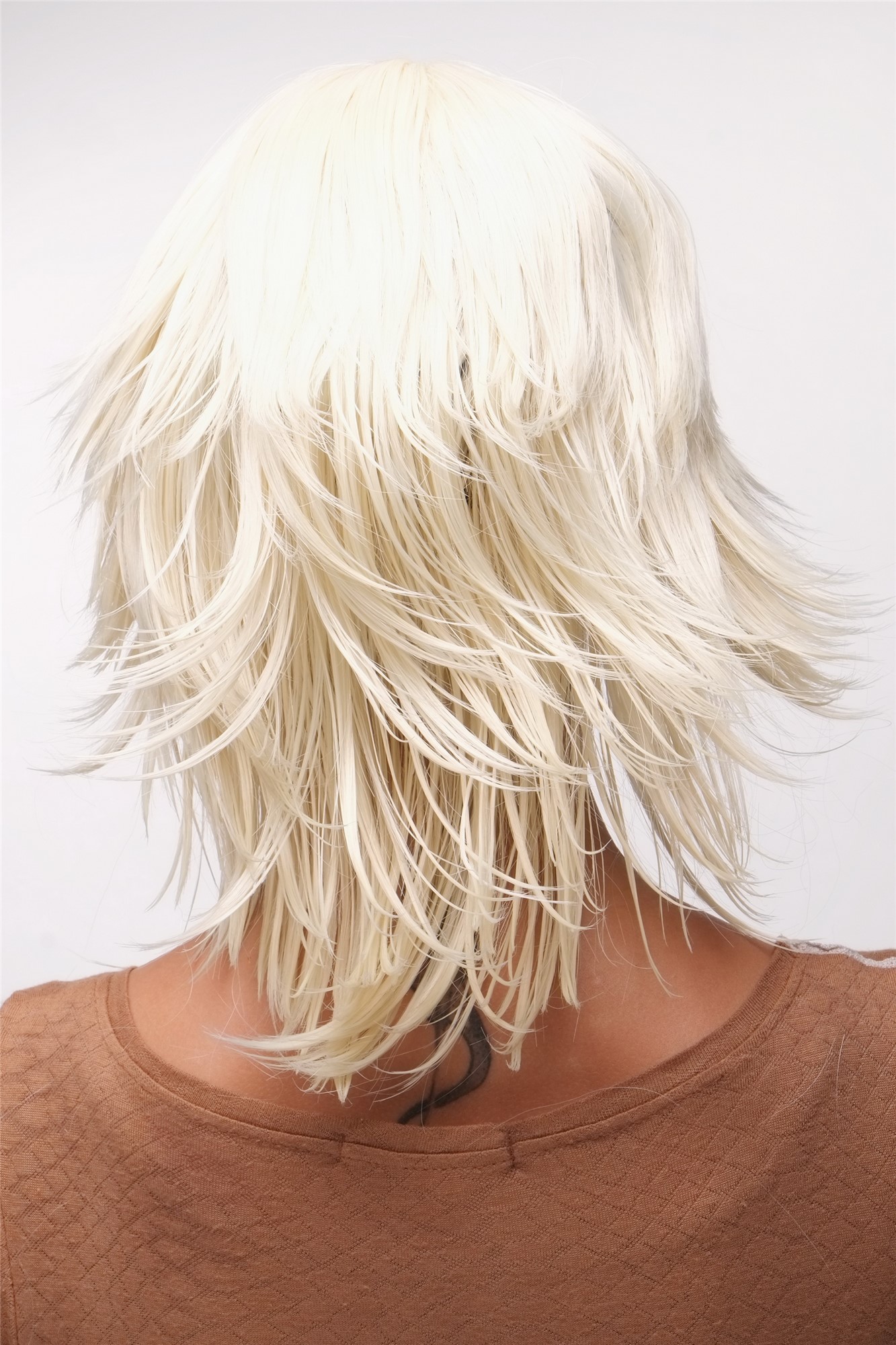 SEXY Lady  Wig SPIKY ENDS Drag Queen Cosplay Visual Kei PLATINUM BLOND (8019 Colour 613), view 5, WIG ME UP: Your Perücken Online Shop Quality Wigs, Ladies, platinum blonde, wavy, shoulder-length