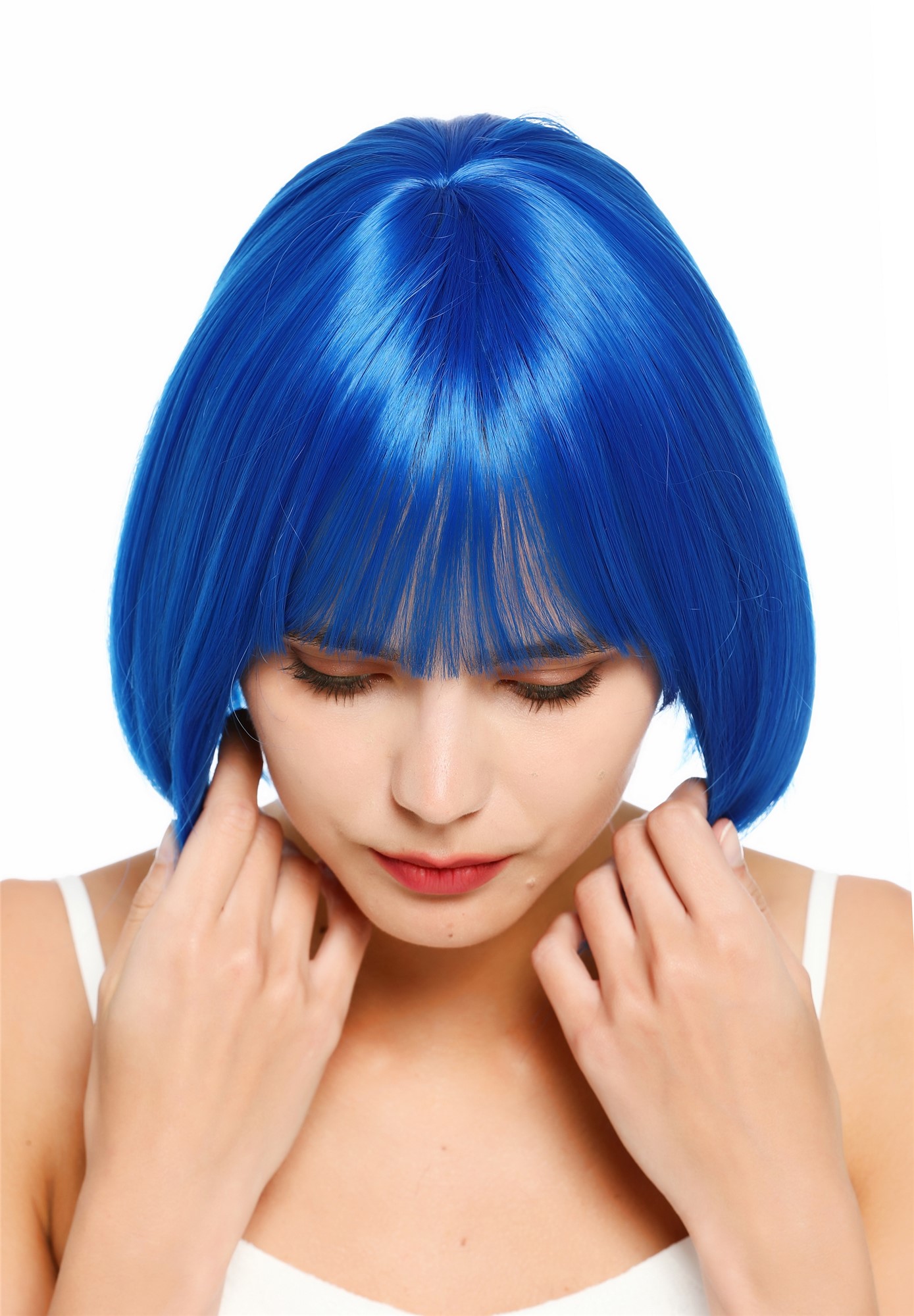 Damenperücke kurz Bob Pony glatt blau SZL0751-DHT2517