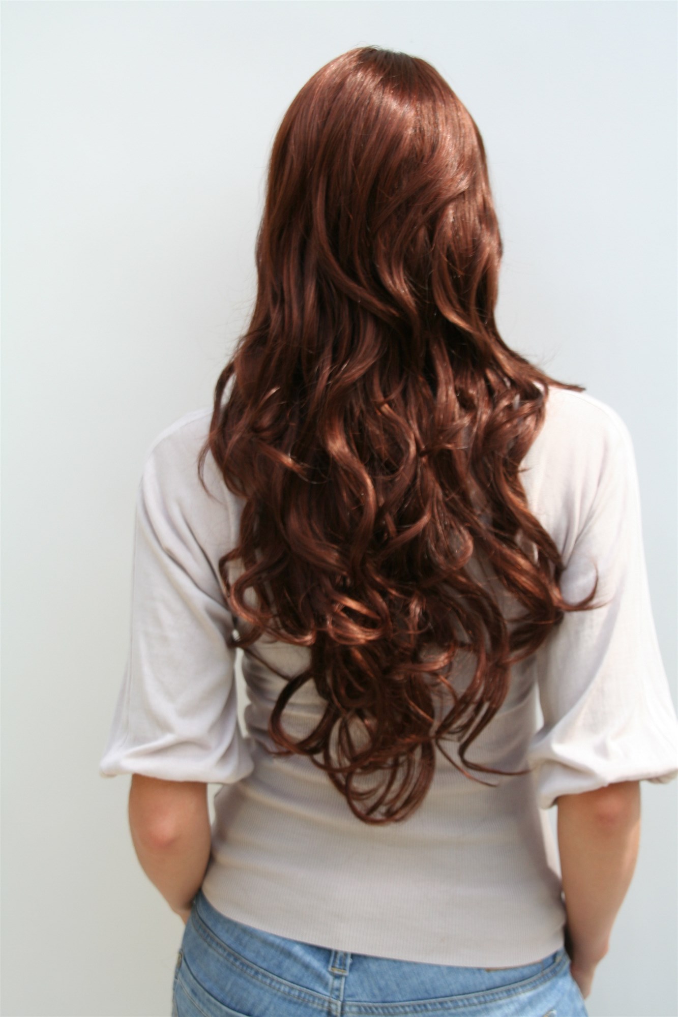 Buy REDHEAD foxy WIG dark red JEZEBEL LONG waves 9204S-33A130, view 3, WIG ME UP: Your Perücken Online Shop Quality Wigs, Ladies, brown-red mix, curled, long
