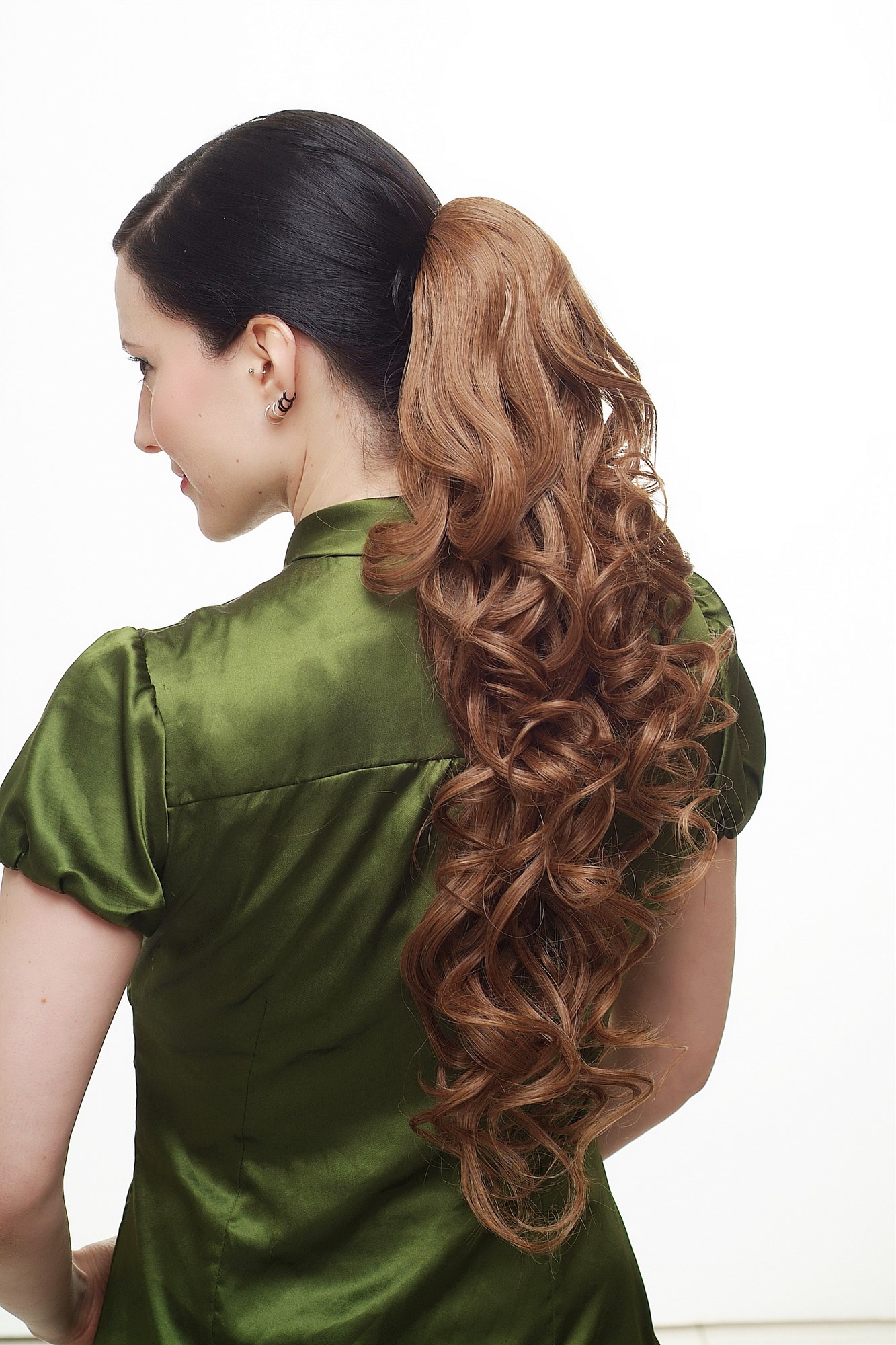 Hairpiece PONYTAIL with combs and elastic draw string medium brown long curly volumnious very long, view 3, WIG ME UP: Your Perücken Online Shop Ponytails, Brown, curled, long