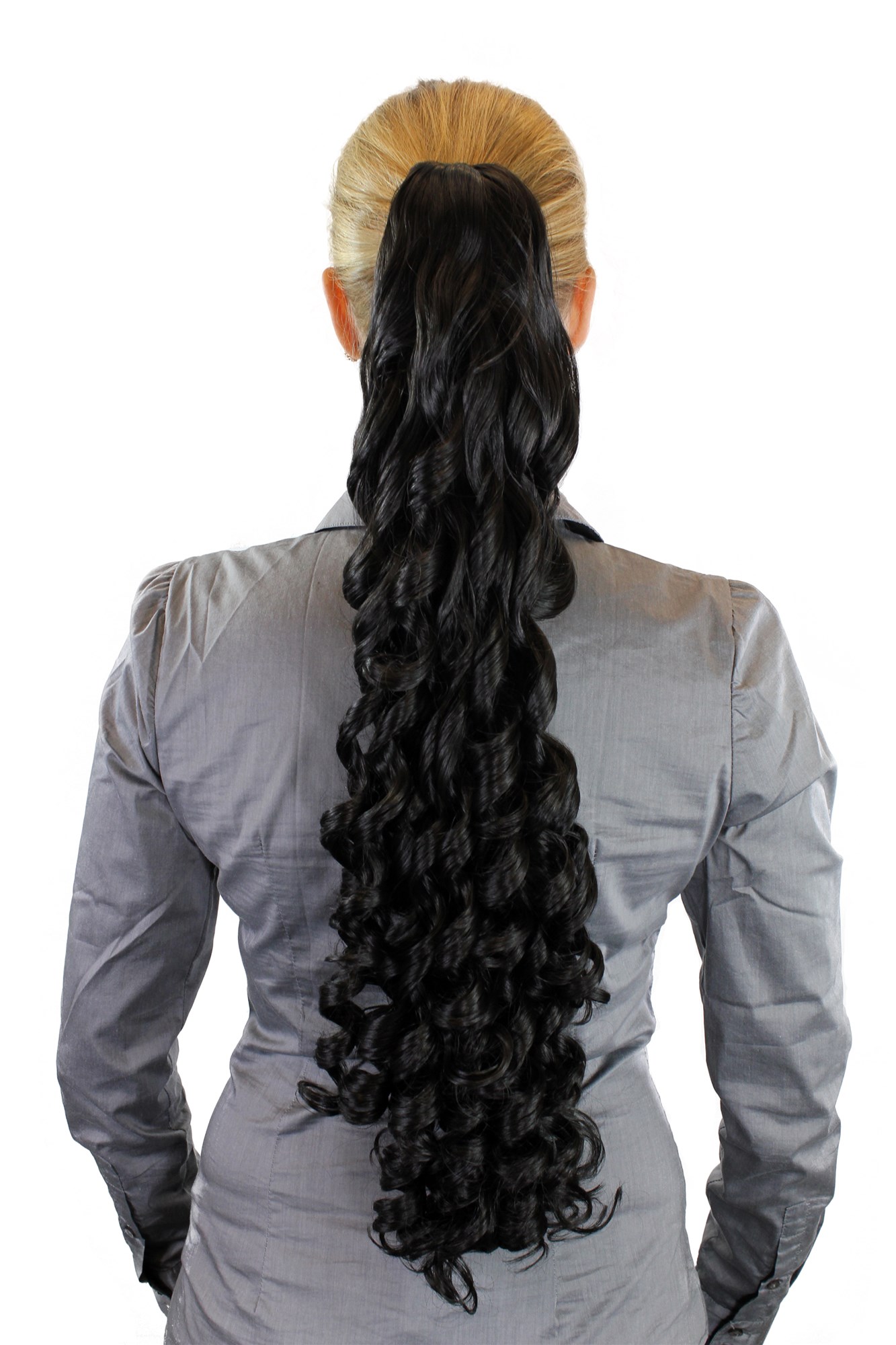 JL-3111-3 Ponytail Hairpiece extension very long elaborately curled ringlets dark brown claw clamp 25", view 2, WIG ME UP: Your Perücken Online Shop Ponytails, dark brown, curled, long