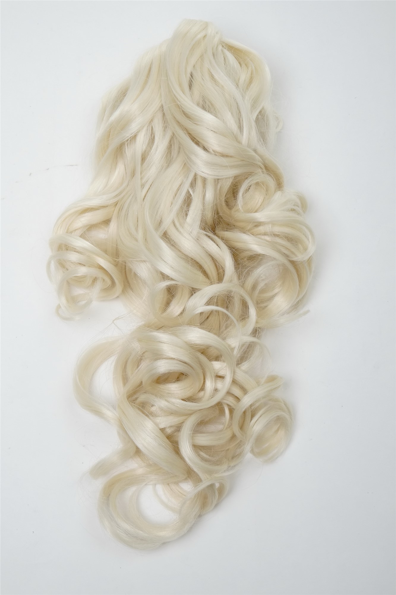 Ponytail Hairpiece extension Butterfly Clamp long wavy platinum blonde SA09, view 2, WIG ME UP: Your Perücken Online Shop Ponytails, platinum blonde, curled, long