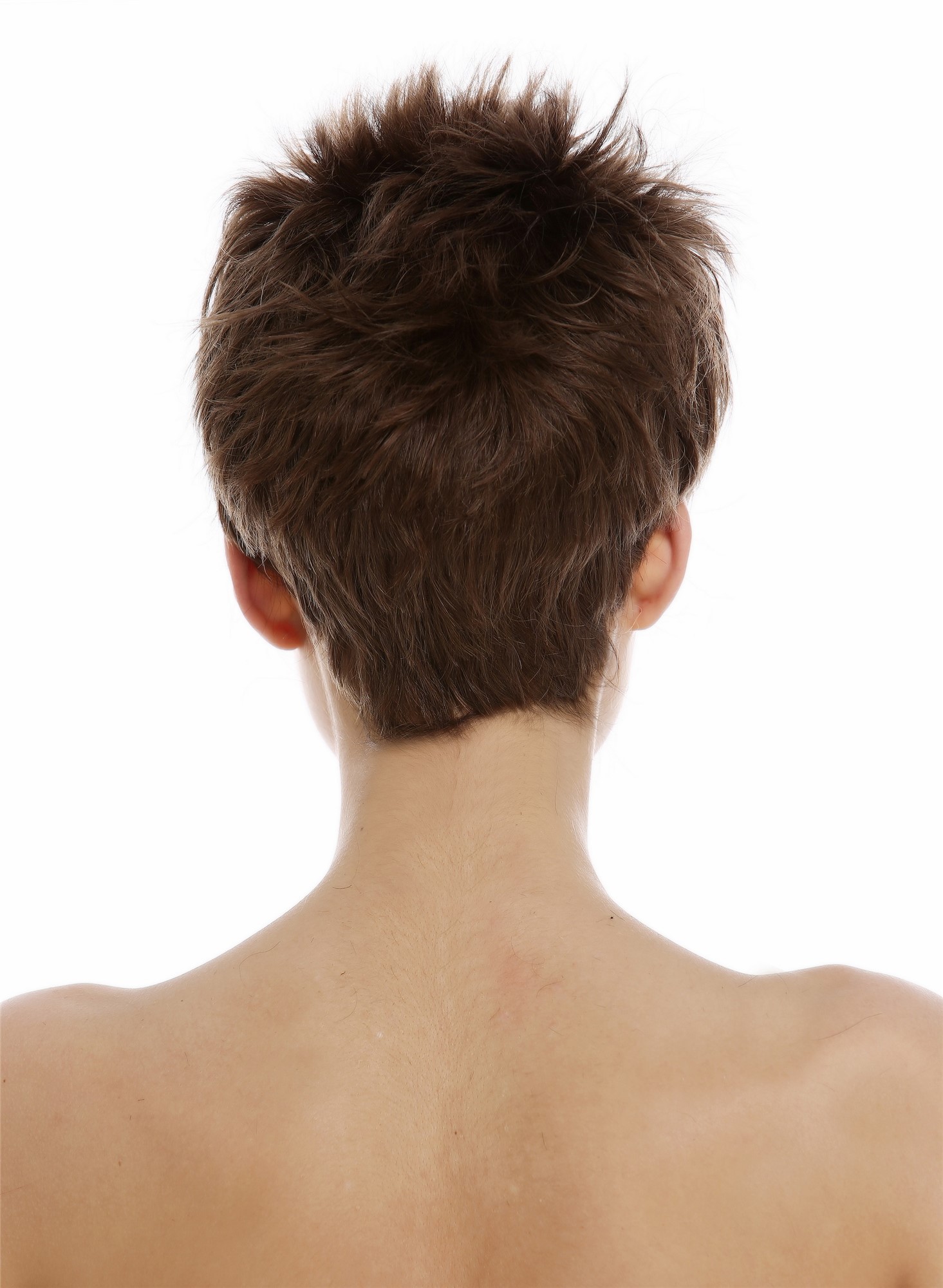 Wig Human Hair Women Men short frayed spiky 80s Pixie micro fringe brown  M276HH, view 6, WIG ME UP: Your Perücken Online Shop Quality Wigs, Ladies, medium ash brown, straight, short