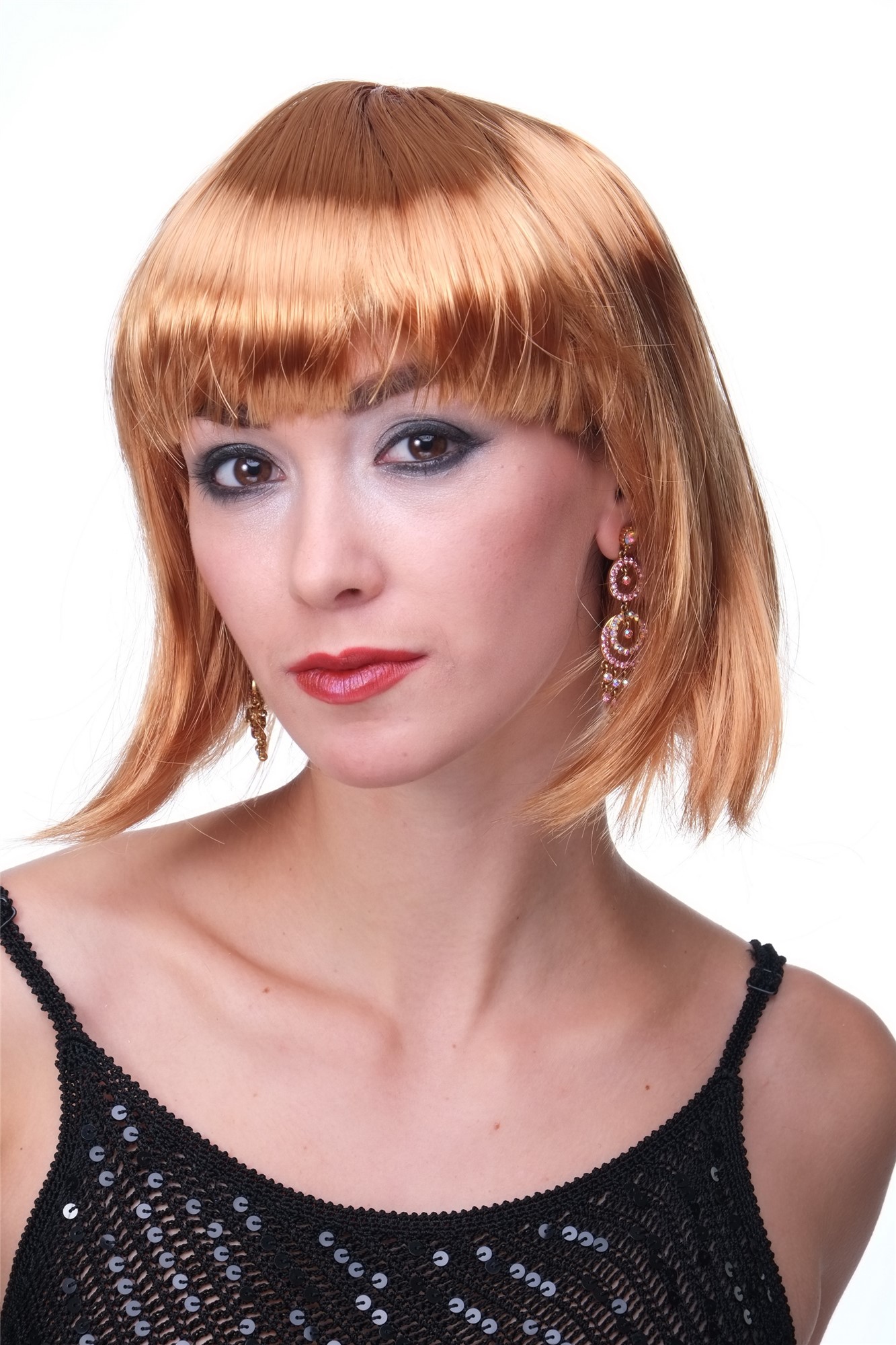 glatte Party Perücke Goldblond kurze Haare für Damen