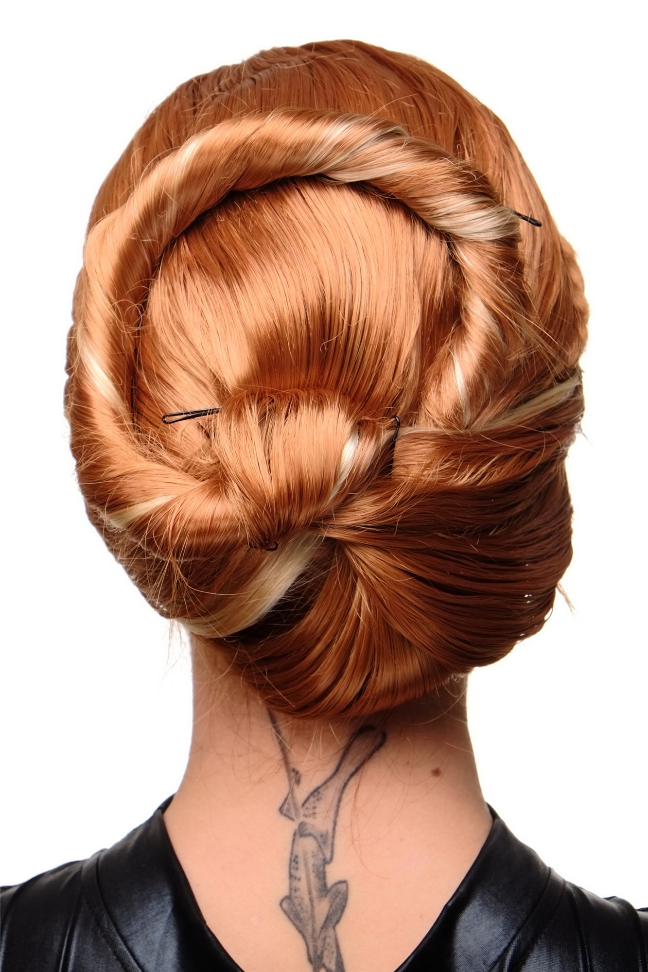 hochwertige Qualitätsperücken, Damenperücke Geflochten Zopf Kupfer-Blond Modell: GFW2031B, Ansicht 4, WIG ME UP: Ihr Perücken Online Shop geflochtene Tressen-Perücke Rostrot-Hellblond-Mix kurze Haare für Damen