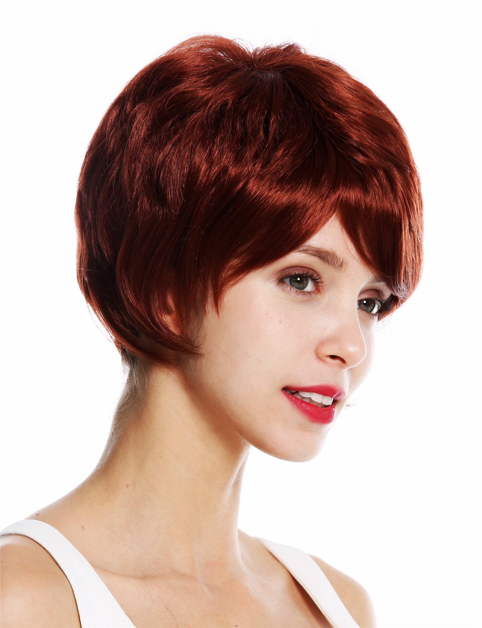 hochwertige Qualitätsperücken, Perücke kurz dichtes Haar burschikos Rot Kupferrot VK-50-130, Ansicht 3, WIG ME UP: Ihr Perücken Online Shop wellige Tressen-Perücke Kupferrot kurze Haare für Damen