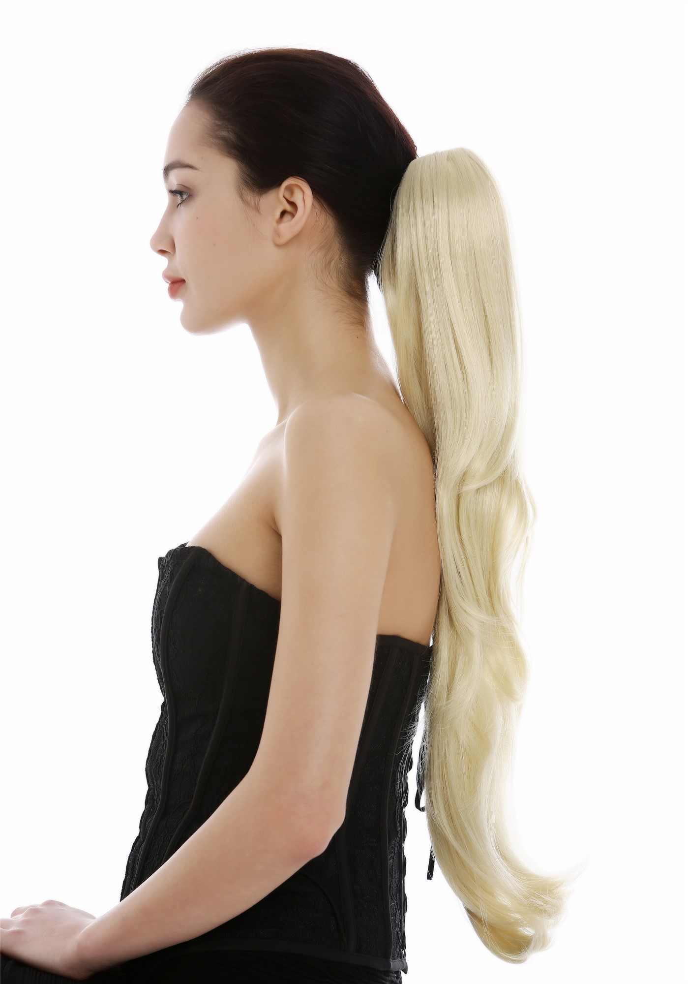 Ponytail Hairpiece Claw Clamp very long layerd slightly wavy light blond T200, view 3, WIG ME UP: Your Perücken Online Shop Ponytails, light blonde, wavy, long