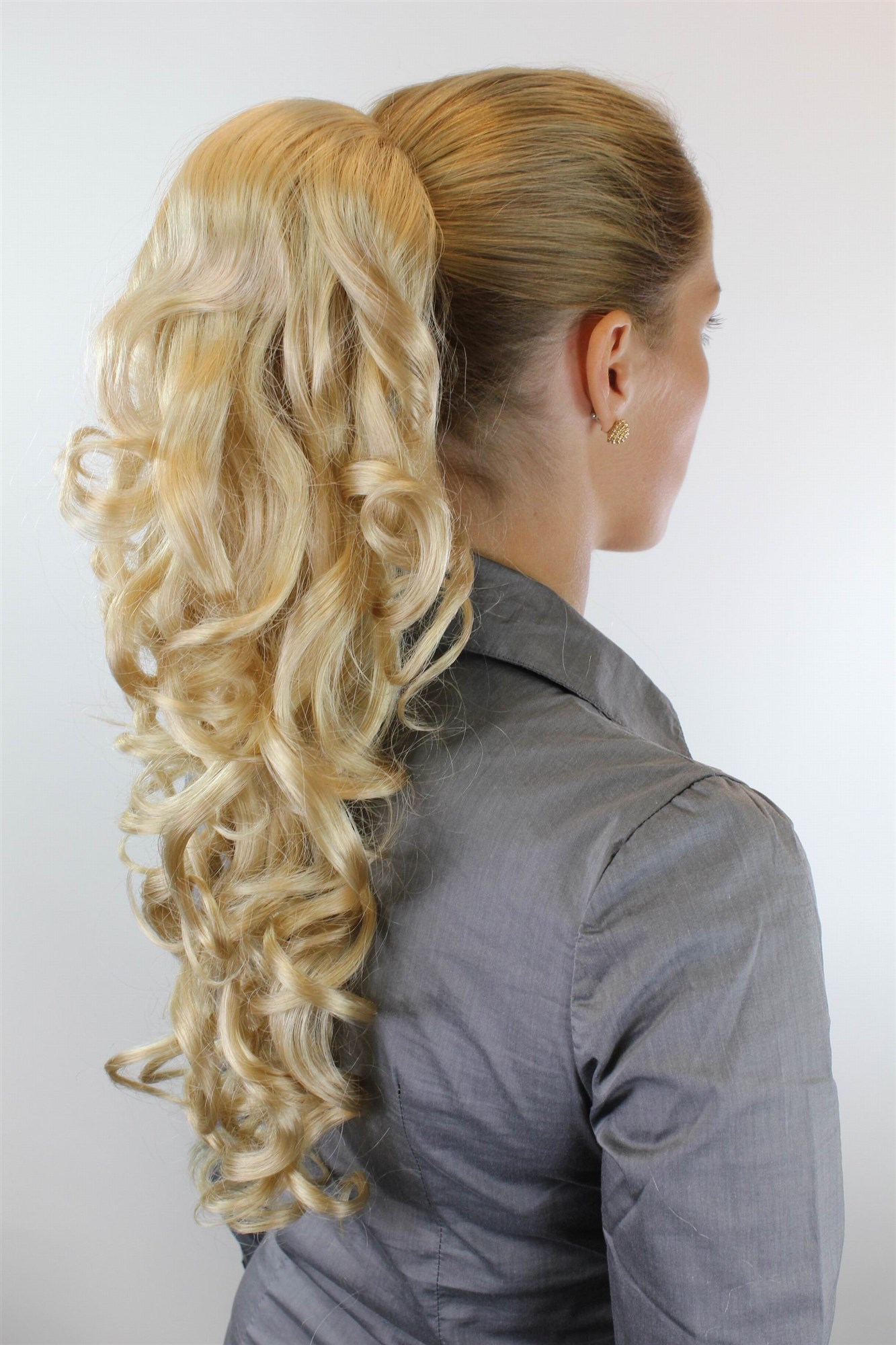 Hairpiece PONYTAIL extension LONG & AMAZING volume BRIGHT BLOND curly BEAUTIFUL curls WK03-202, view 2, WIG ME UP: Your Perücken Online Shop Ponytails, light blonde, curled, long