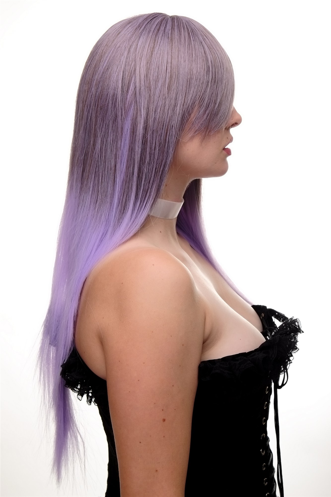 Weird & Wicked Lady  Wig Cosplay purple brown mix straight long fringe bangs 27", view 2, WIG ME UP: Your Perücken Online Shop Quality Wigs, Ladies, brown-purple, straight, long