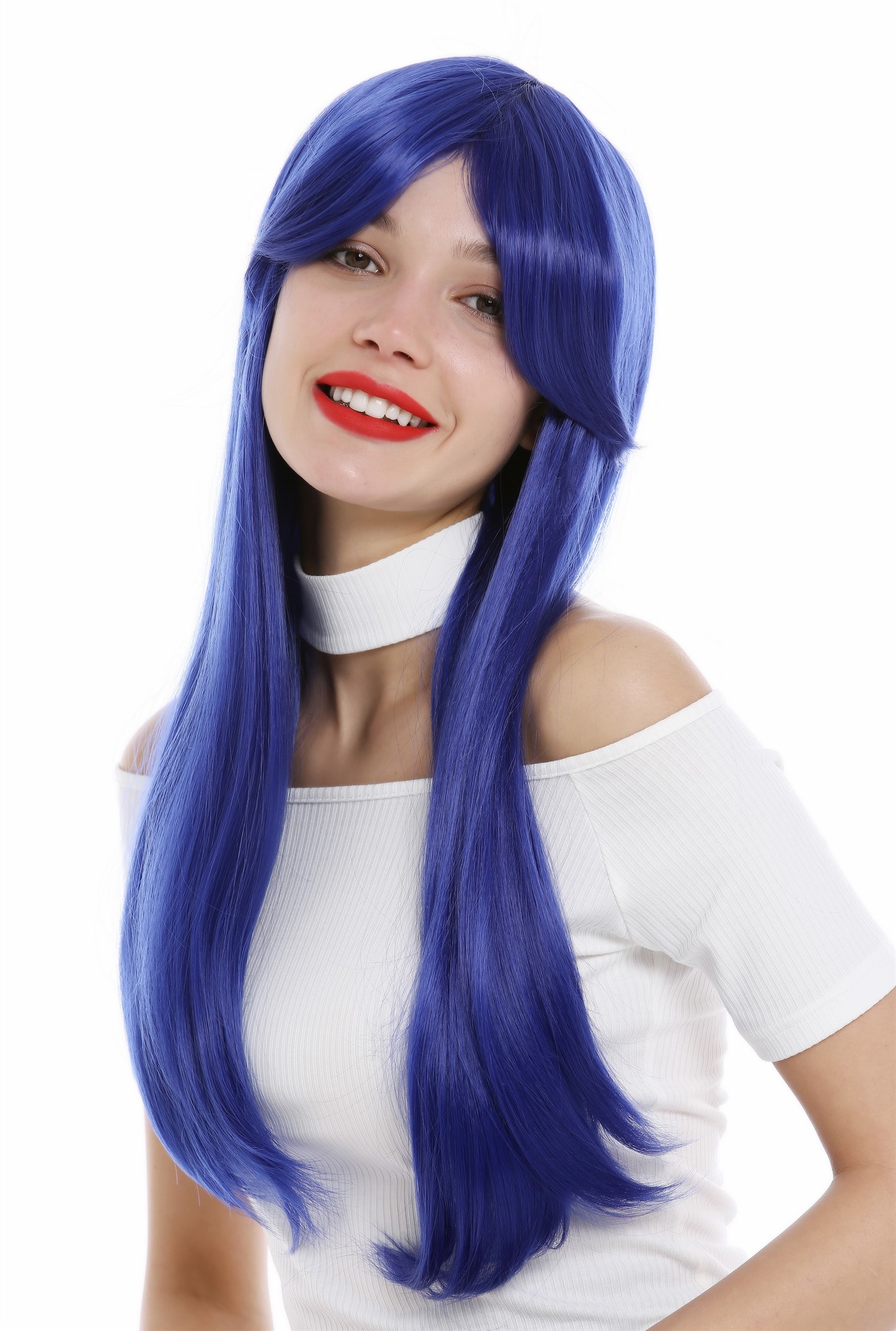 Quality Wigs, Ladies, blue-violet, straight, long