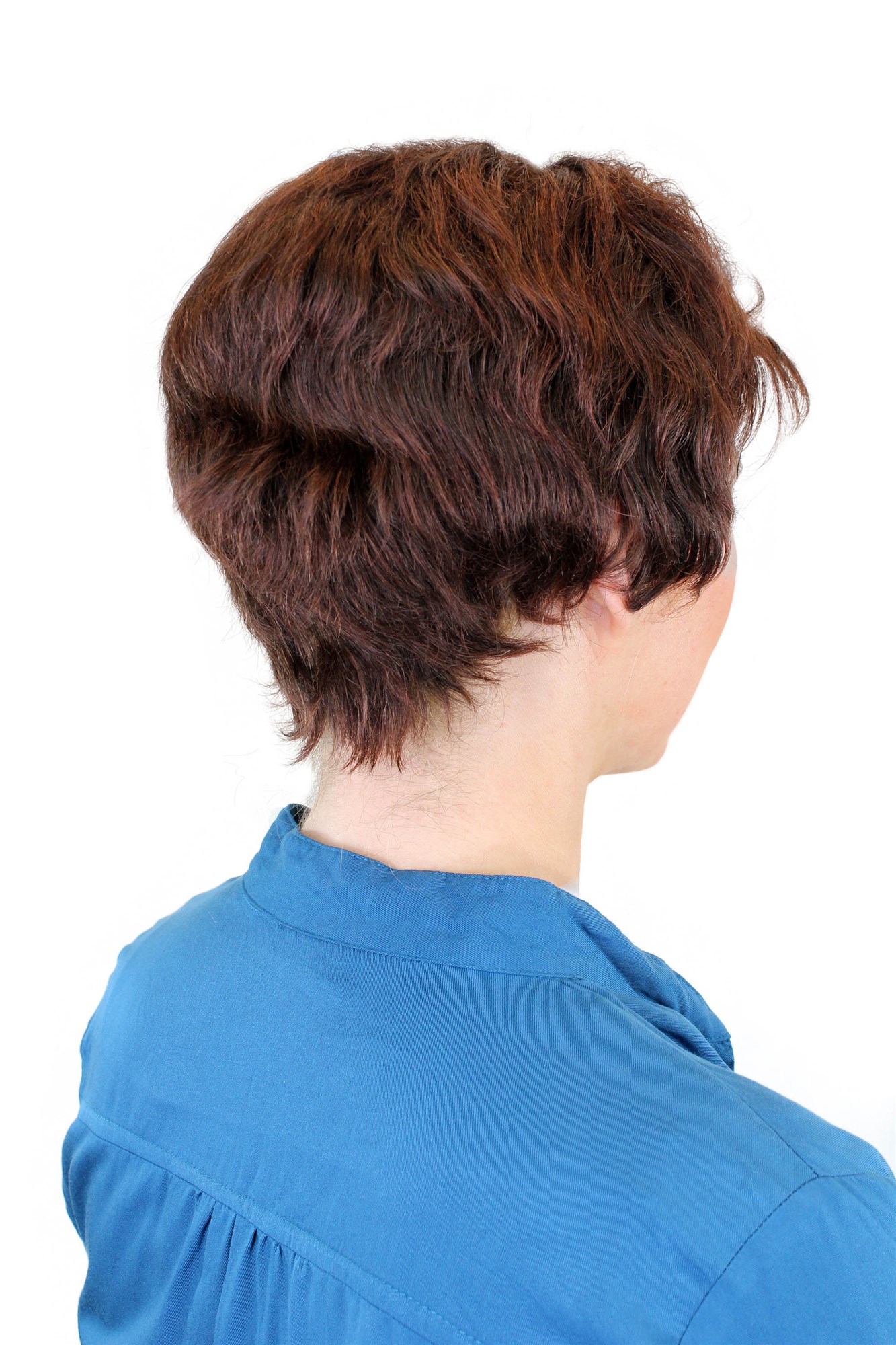 DB205HH-2T33 Lady  Wig 100% Human hair short quiff like parting mahogany brown mix, view 4, WIG ME UP: Your Perücken Online Shop Quality Wigs, Ladies, Brown, wavy, short, 100% Human Hair
