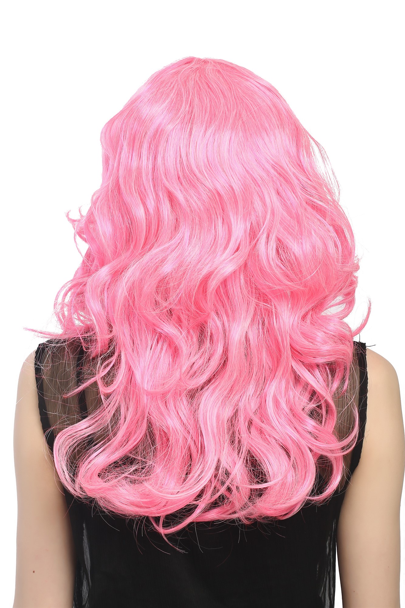 günstige Party Perücke, Perücke Volumen Wellig Mittelscheitel Pink 91260-ZAC5-ZA60, Ansicht 3, WIG ME UP: Ihr Perücken Online Shop wellige Party Perücke Rosa lange Haare für Damen