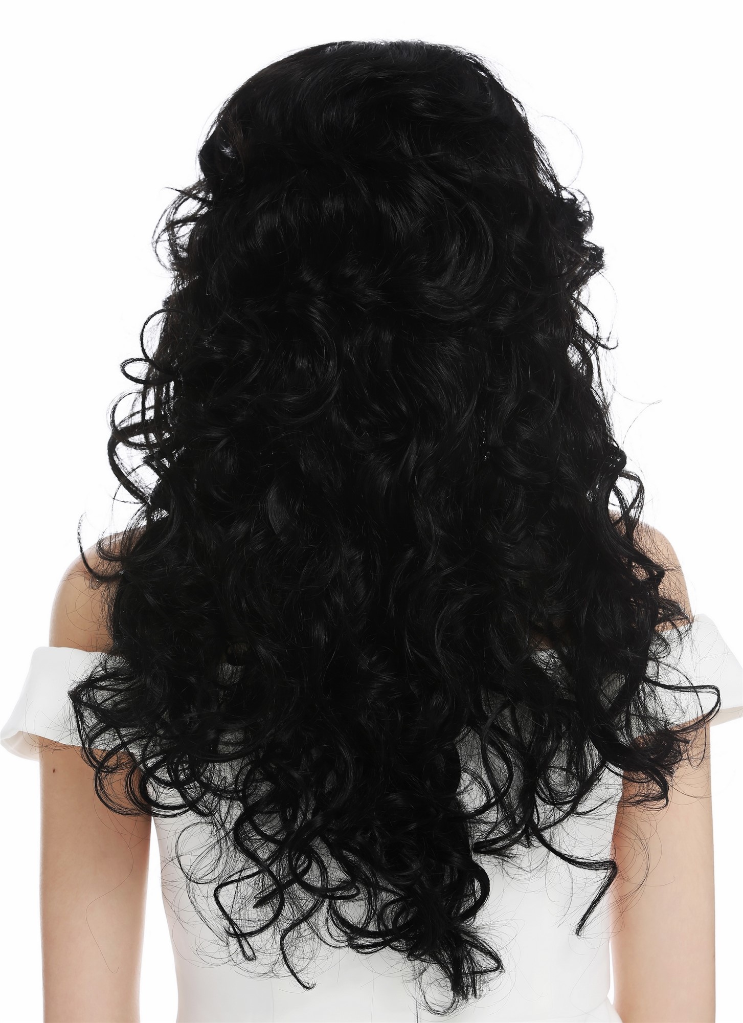 hochwertige Qualitätsperücken, Perücke Lace-Front lang voluminös lockig Locken Schwarz TYM-1409-LF-1, Ansicht 6, WIG ME UP: Ihr Perücken Online Shop lockige Tressen-Perücke mit Front-Lace Schwarz lange Haare für Damen