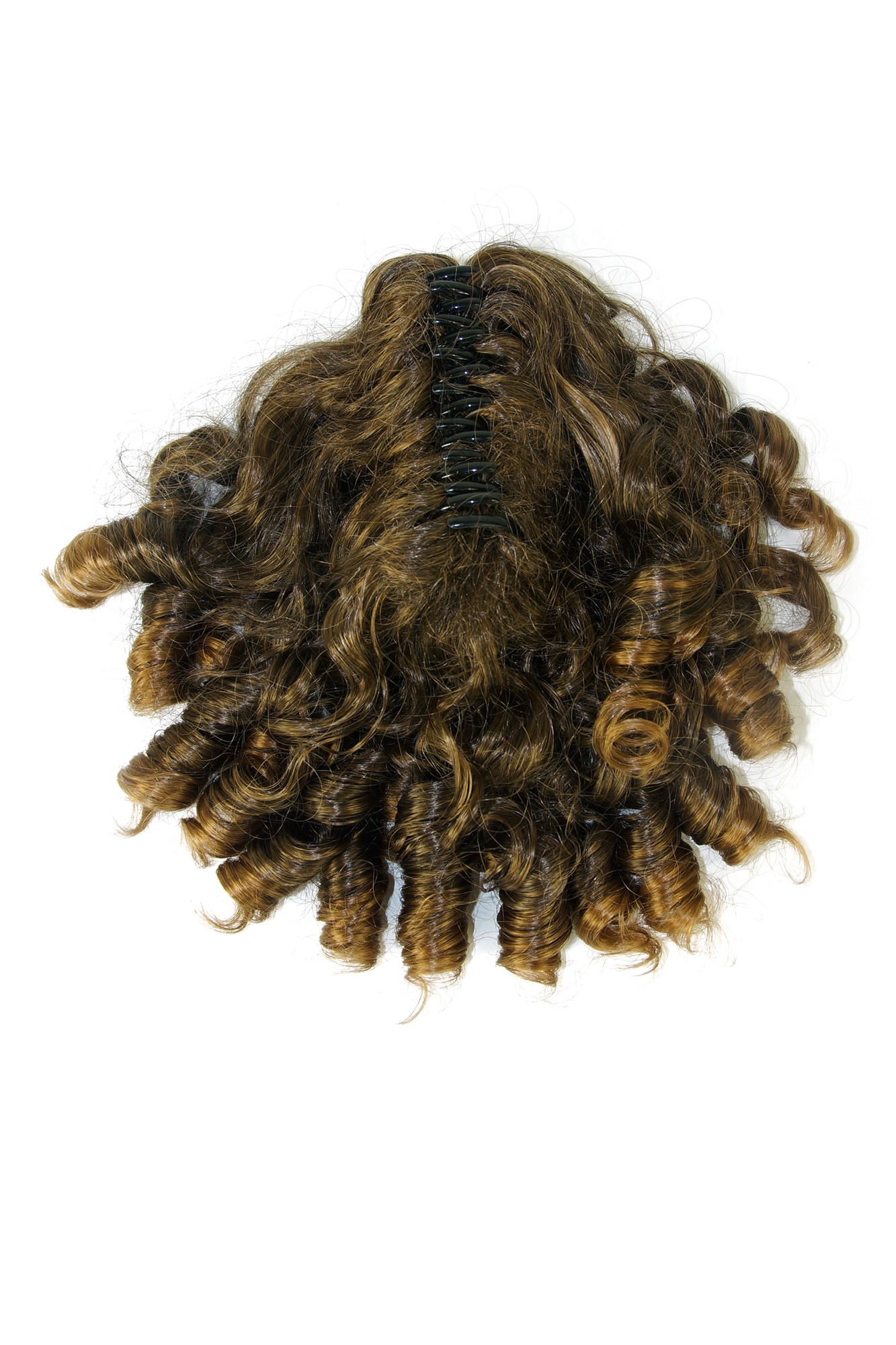 Hairpiece ponytail voluminous curled ringlets dark brown blond highlights SC-31 , view 5, WIG ME UP: Your Perücken Online Shop Ponytails, brown-blonde mix, curled, short