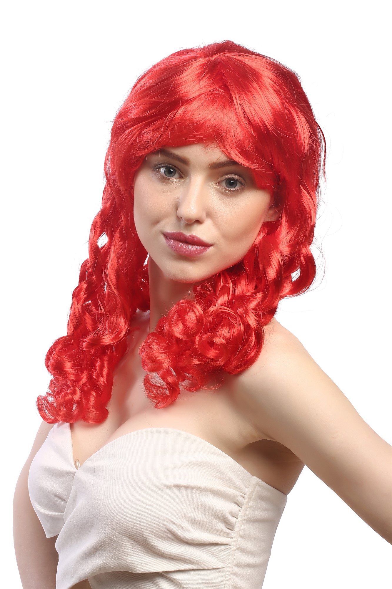 Lady Party Wig Halloween Gothic Lolita long baroque colonial romantic corkscrew curls coils red 20", view 3, WIG ME UP: Your Perücken Online Shop Party Wig, Ladies, bright red, curled, long