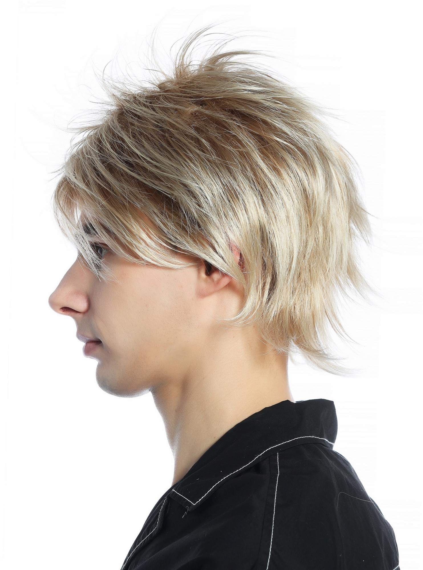 Wig Men Women short wild unruly 80s retro style blond platinum highlights M-261, view 6, WIG ME UP: Your Perücken Online Shop Quality Wigs, Unisex, Blondmix, straight, short