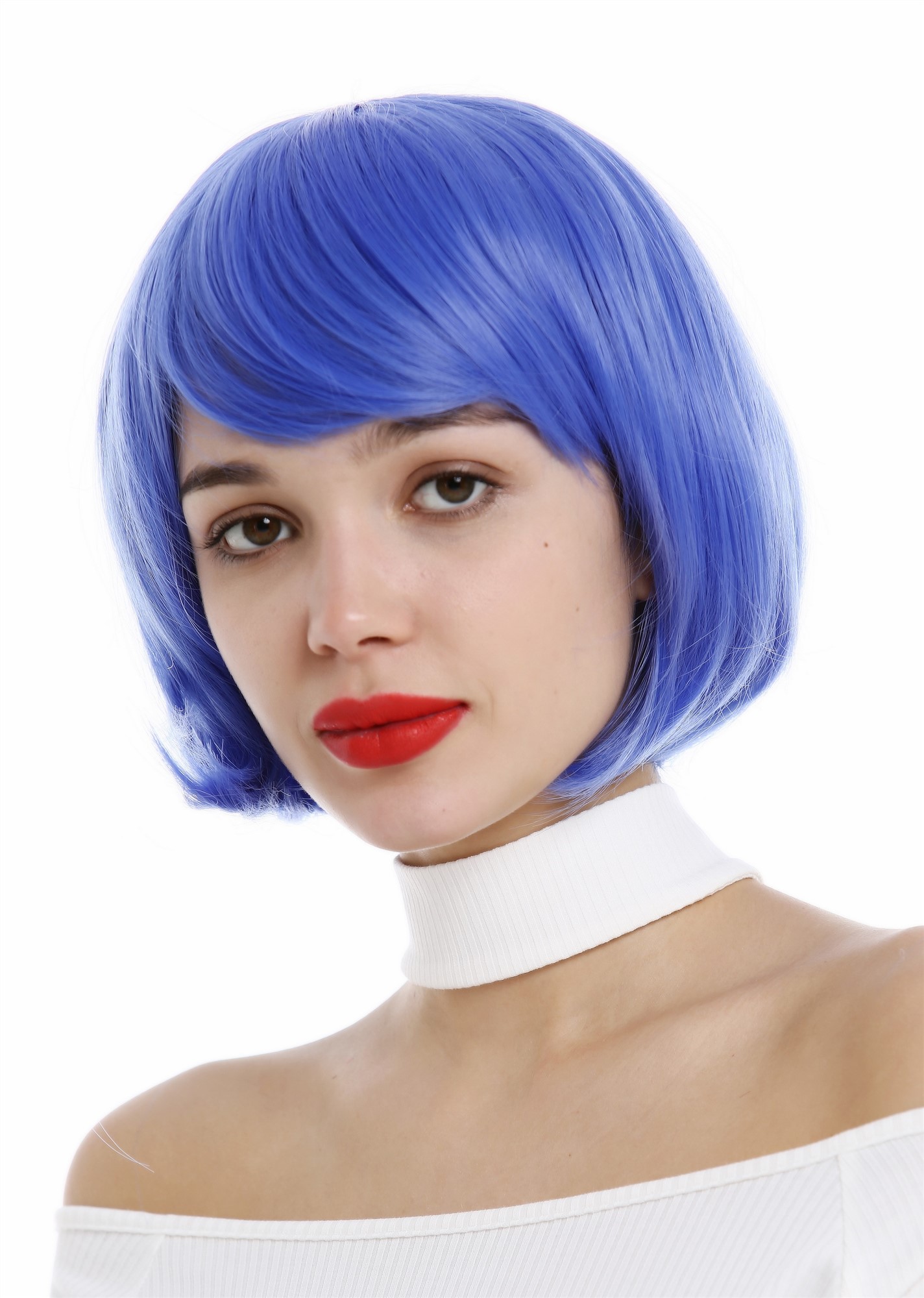 Quality Wigs, Ladies, azure blue, straight, short