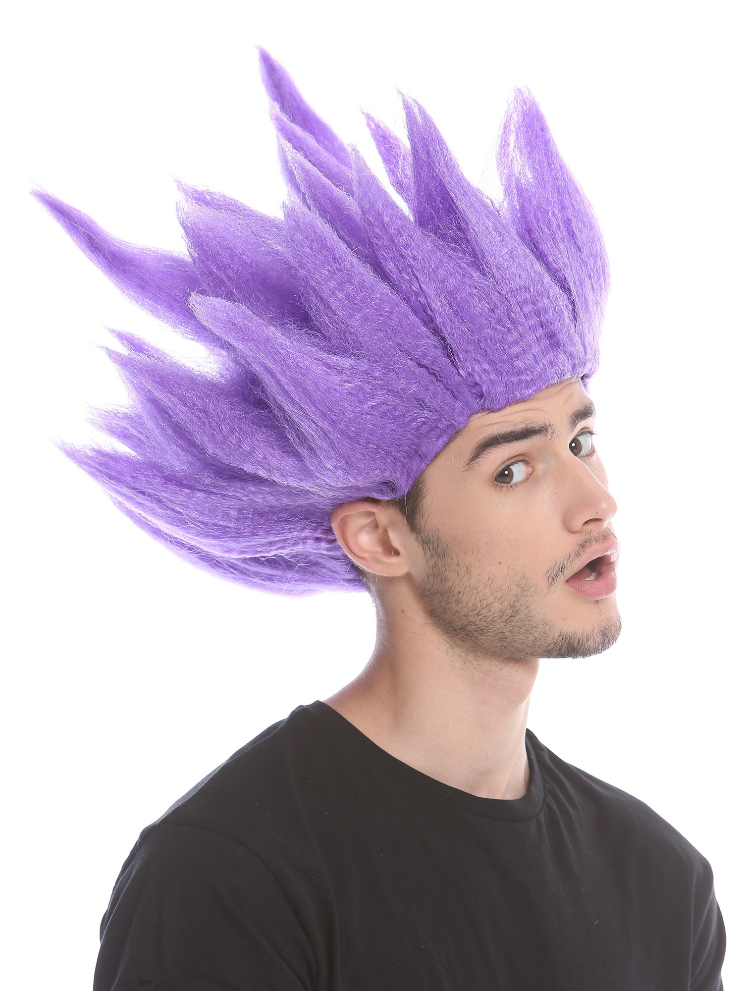 Lady Gents Man Party Wig Demon Devil Flower Fairy Storm purple teased high 91062, view 4, WIG ME UP: Your Perücken Online Shop Party Wig, Unisex, Purple, wavy, short