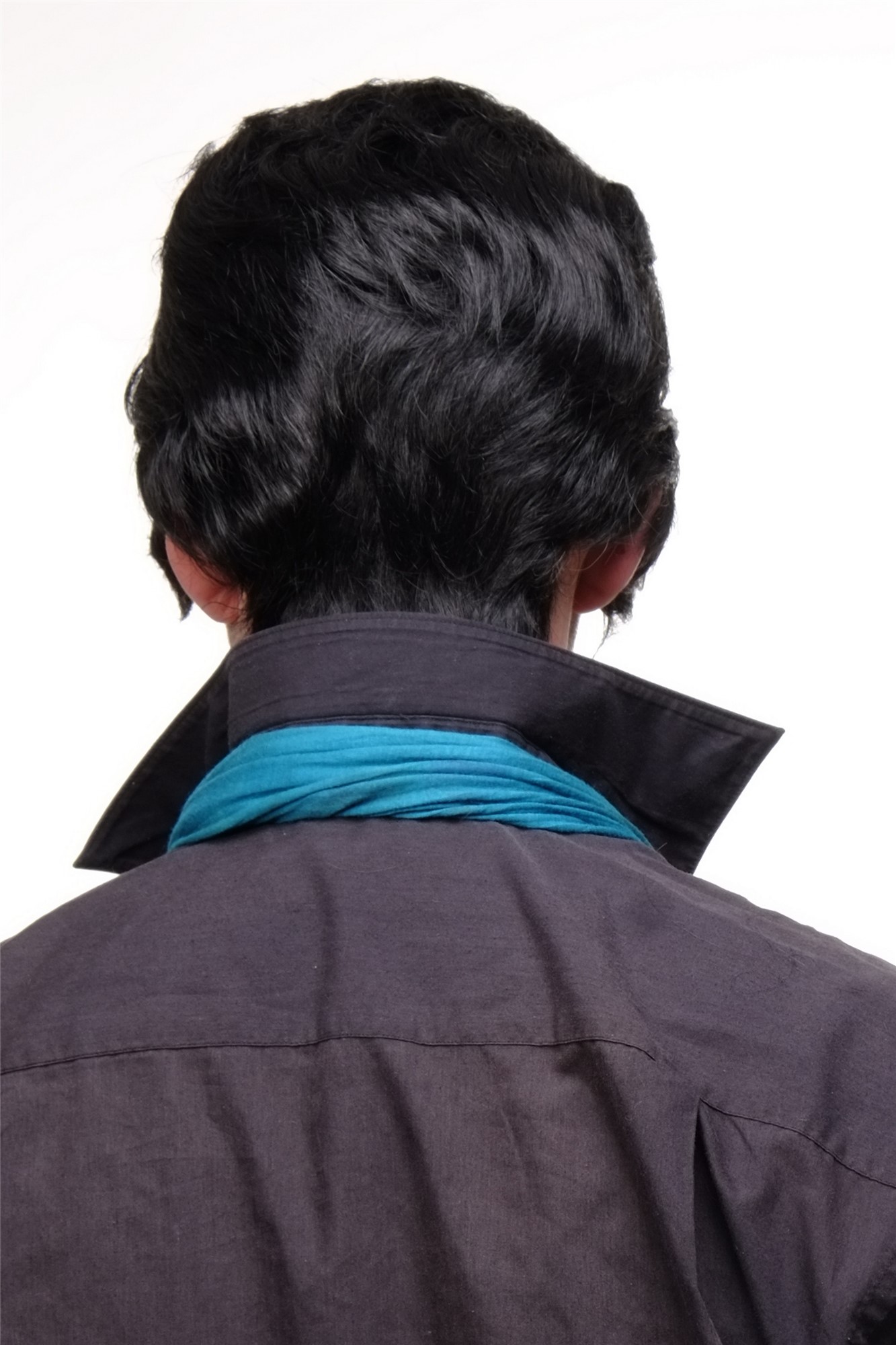 hochwertige Qualitätsperücken, Herren Perücke Rockabilly Schwarz Tolle Modell: F331A, Ansicht 4, WIG ME UP: Ihr Perücken Online Shop wellige Tressen-Perücke Samtschwarz kurze Haare für Herren