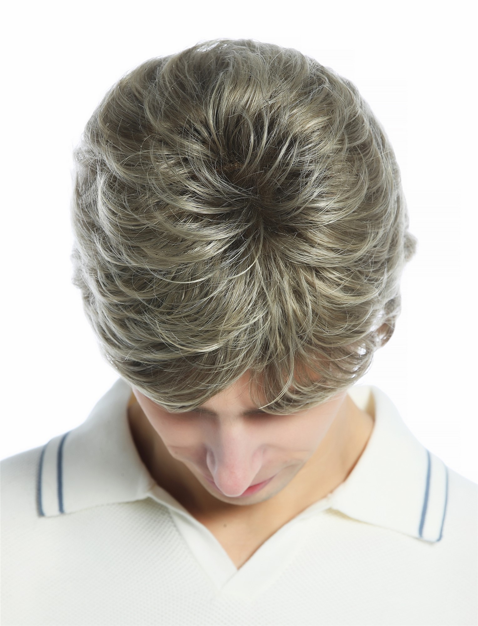 hochwertige Qualitätsperücken, Perücke kurz gescheitelt wellig Braun Blond gesträhnt DW94A-18T22, Ansicht 3, WIG ME UP: Ihr Perücken Online Shop wellige Tressen-Perücke Blond-Braun-Mix kurze Haare für Unisex