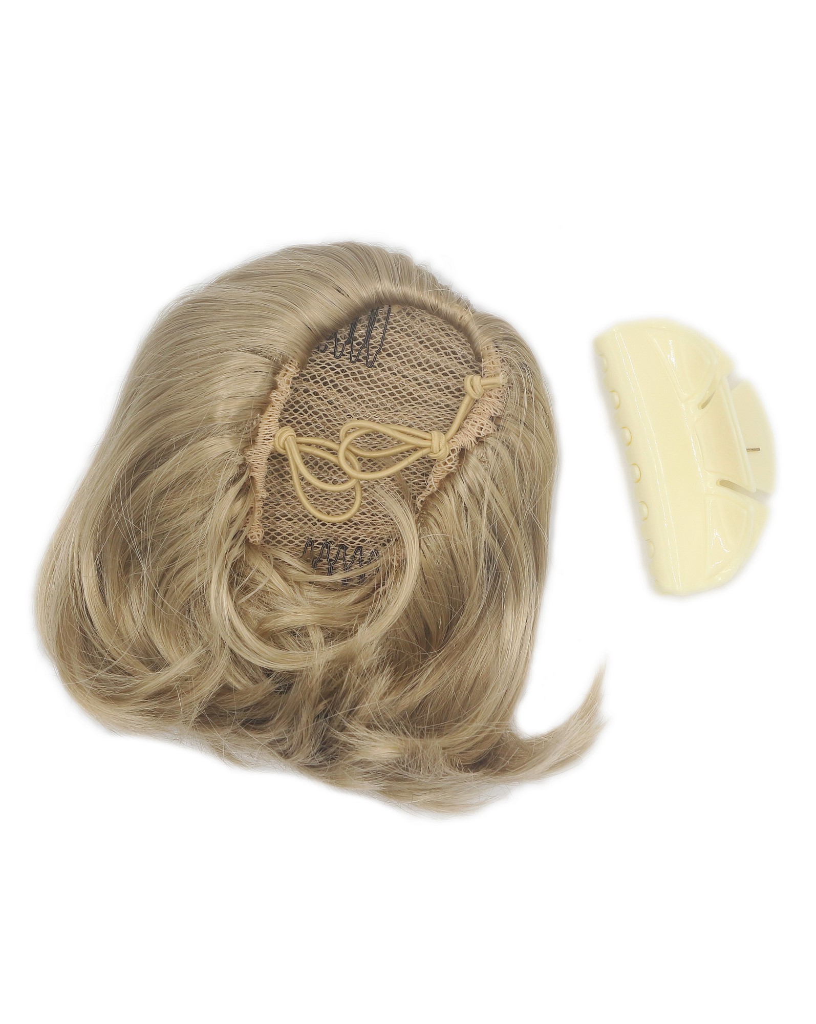 Ponytail Hairpiece short straight voluminous like hair bun light ash blond 909AB, view 4, WIG ME UP: Your Perücken Online Shop Ponytails, ash blonde, curled, short