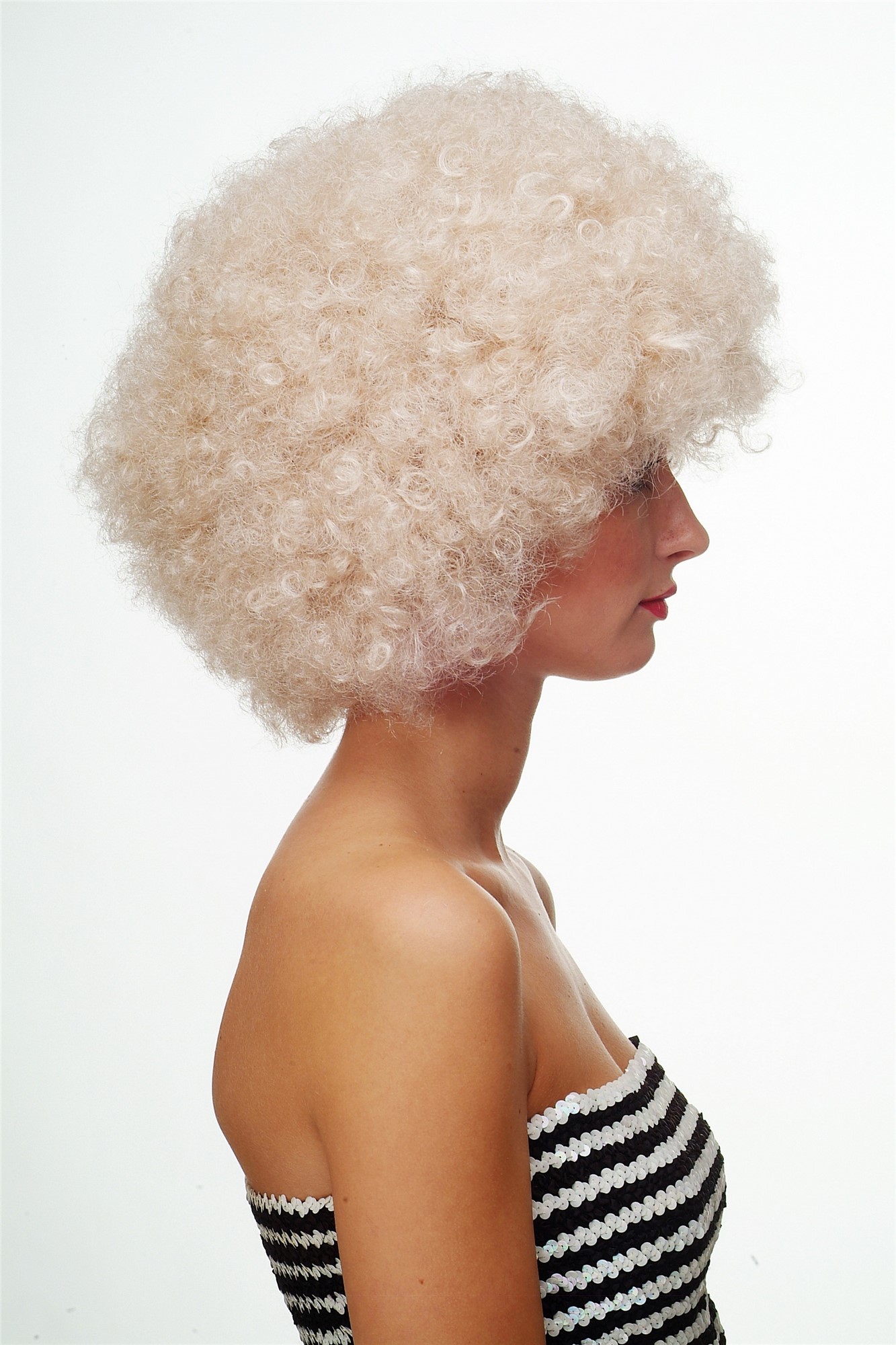 Party/Fancy Dress/Halloween WIG gigantic super volume BRIGHT BLOND disco AFRO funky huge HAIR!, view 2, WIG ME UP: Your Perücken Online Shop Party Wig, Unisex, light golden blonde, curled, short